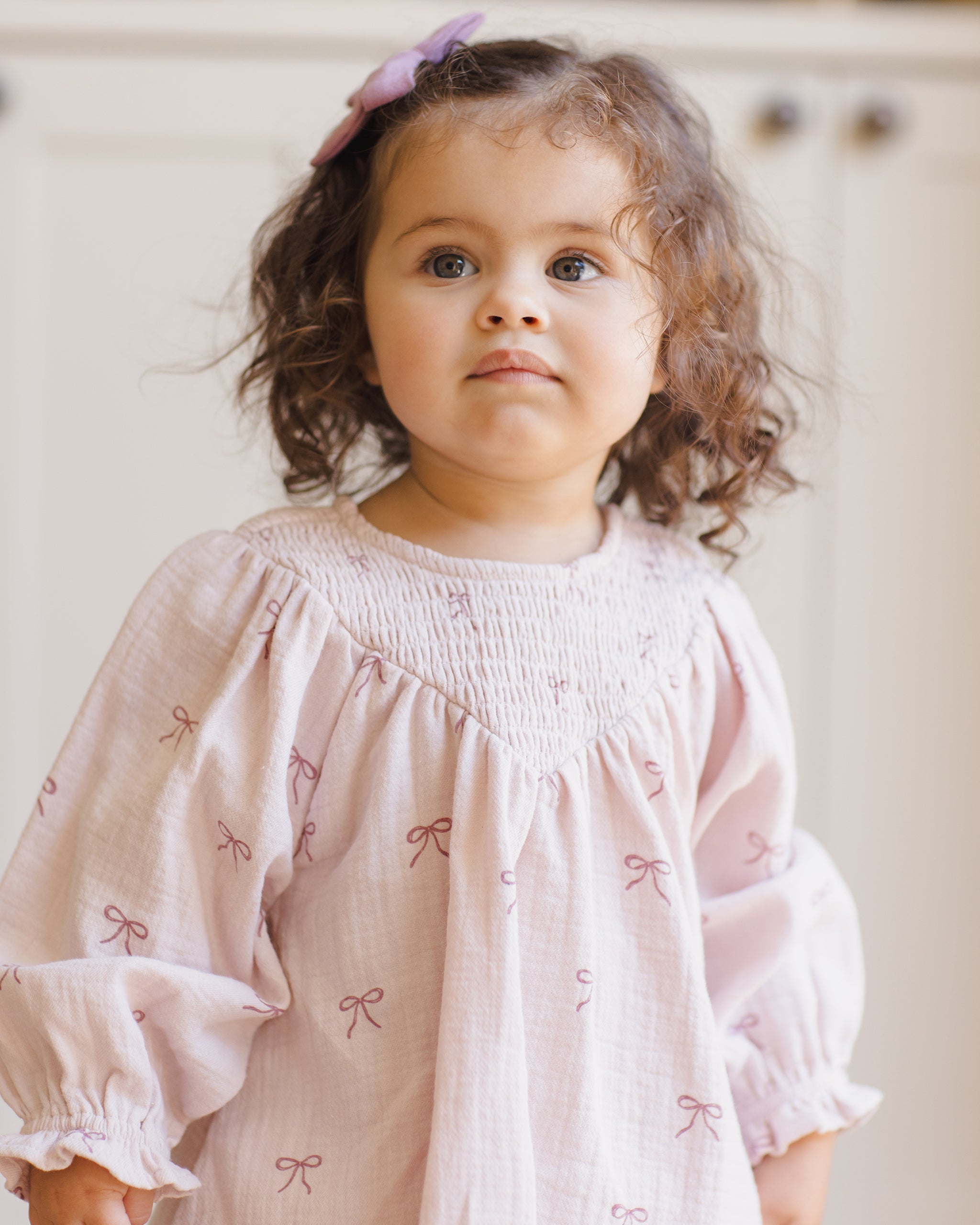 Rylee + Cru ライリーアンドクルー ベビー服 子供服  Vスモックドレス　ボウ