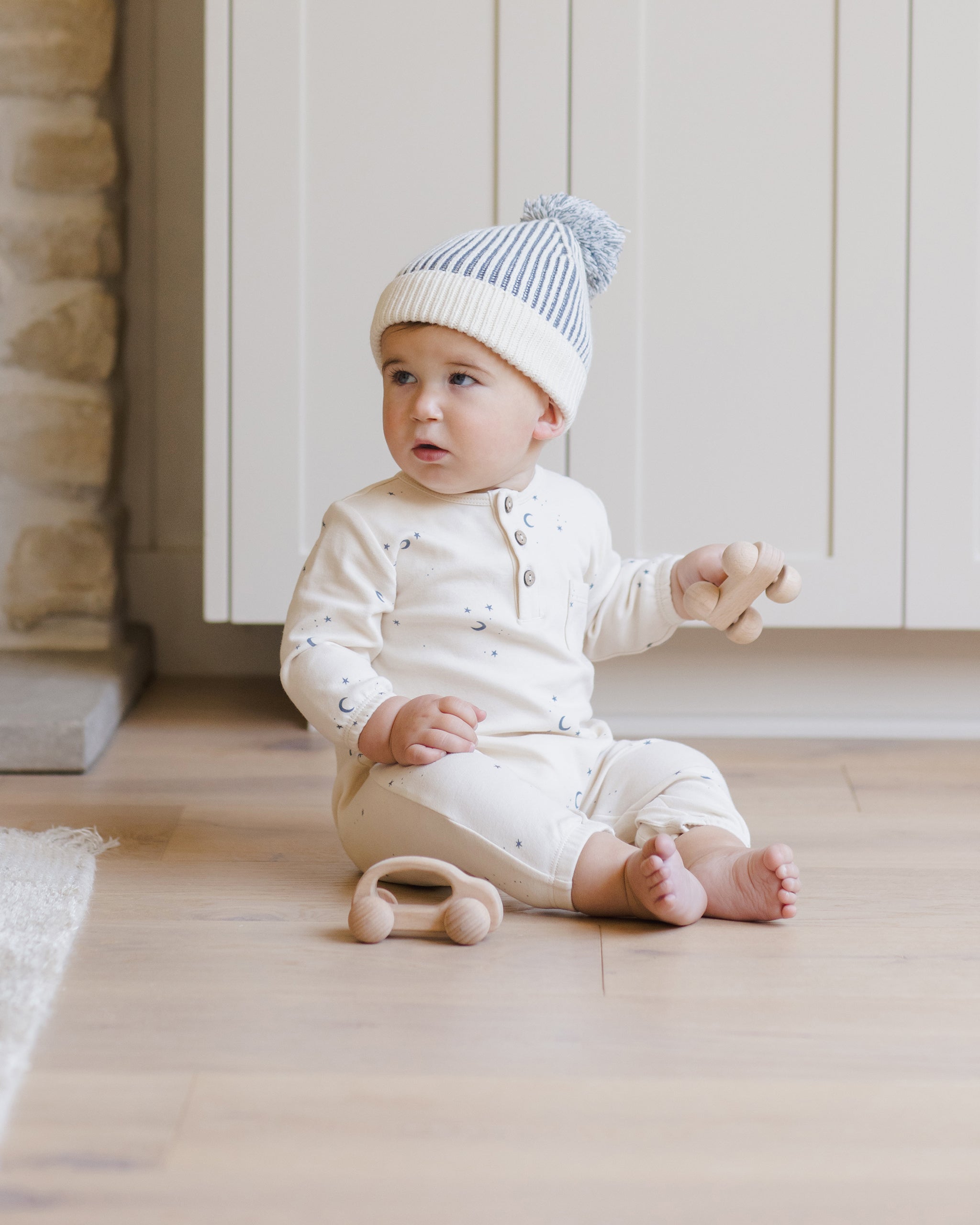 Rylee + Cru ライリーアンドクルー ベビー服 子供服  ロングスリーブポケットジャンプスーツ　ムーン