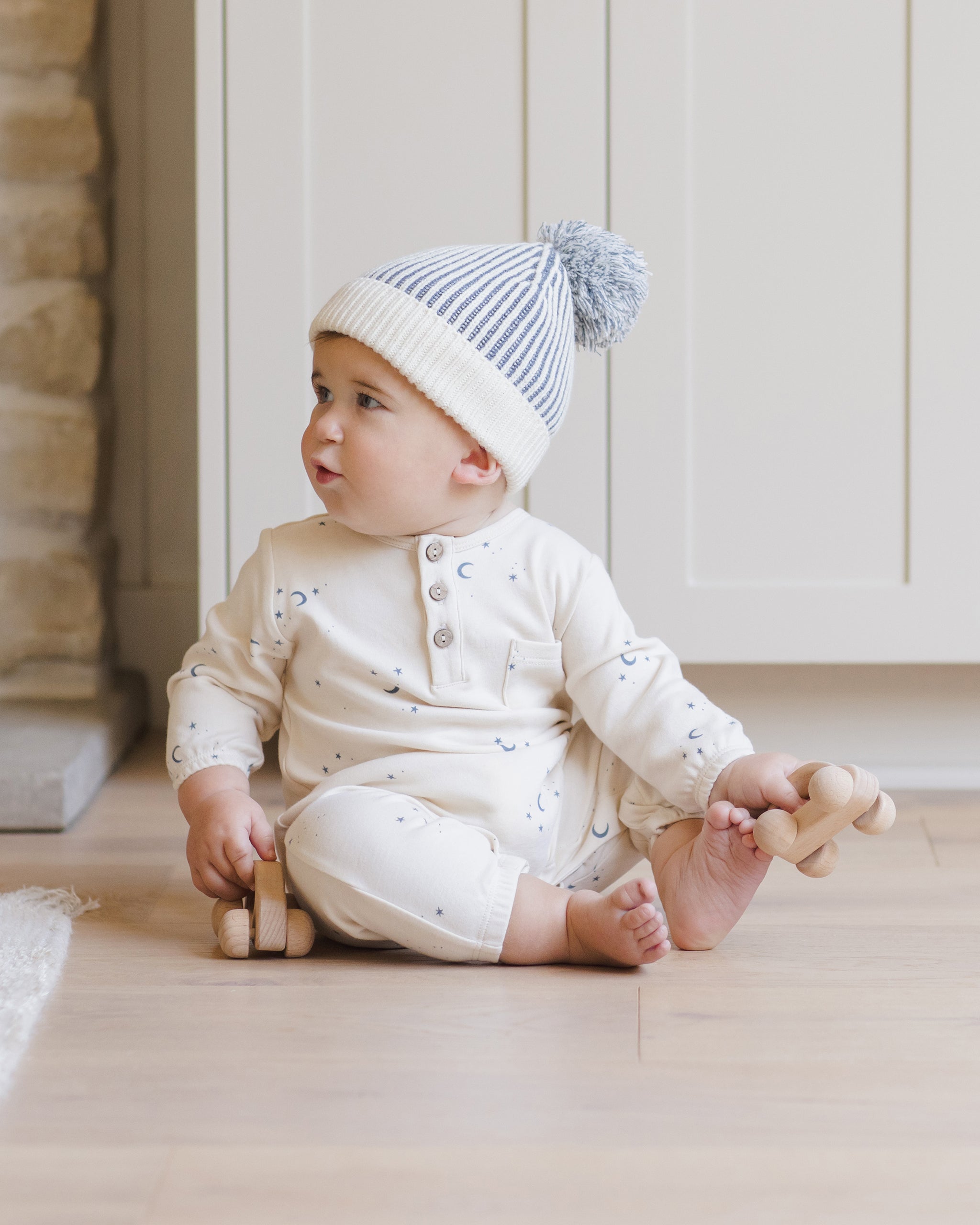 Rylee + Cru ライリーアンドクルー ベビー服 子供服  ロングスリーブポケットジャンプスーツ　ムーン