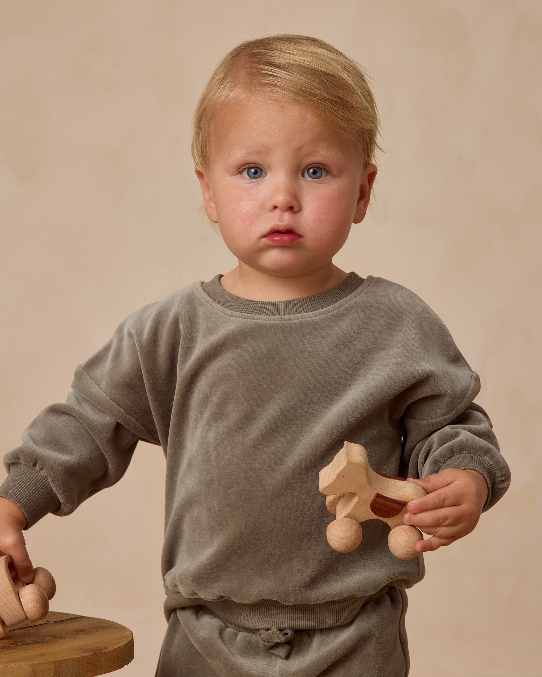 Rylee + Cru ライリーアンドクルー ベビー服 子供服  ベロア リラックス スウェットシャツ　フォレスト