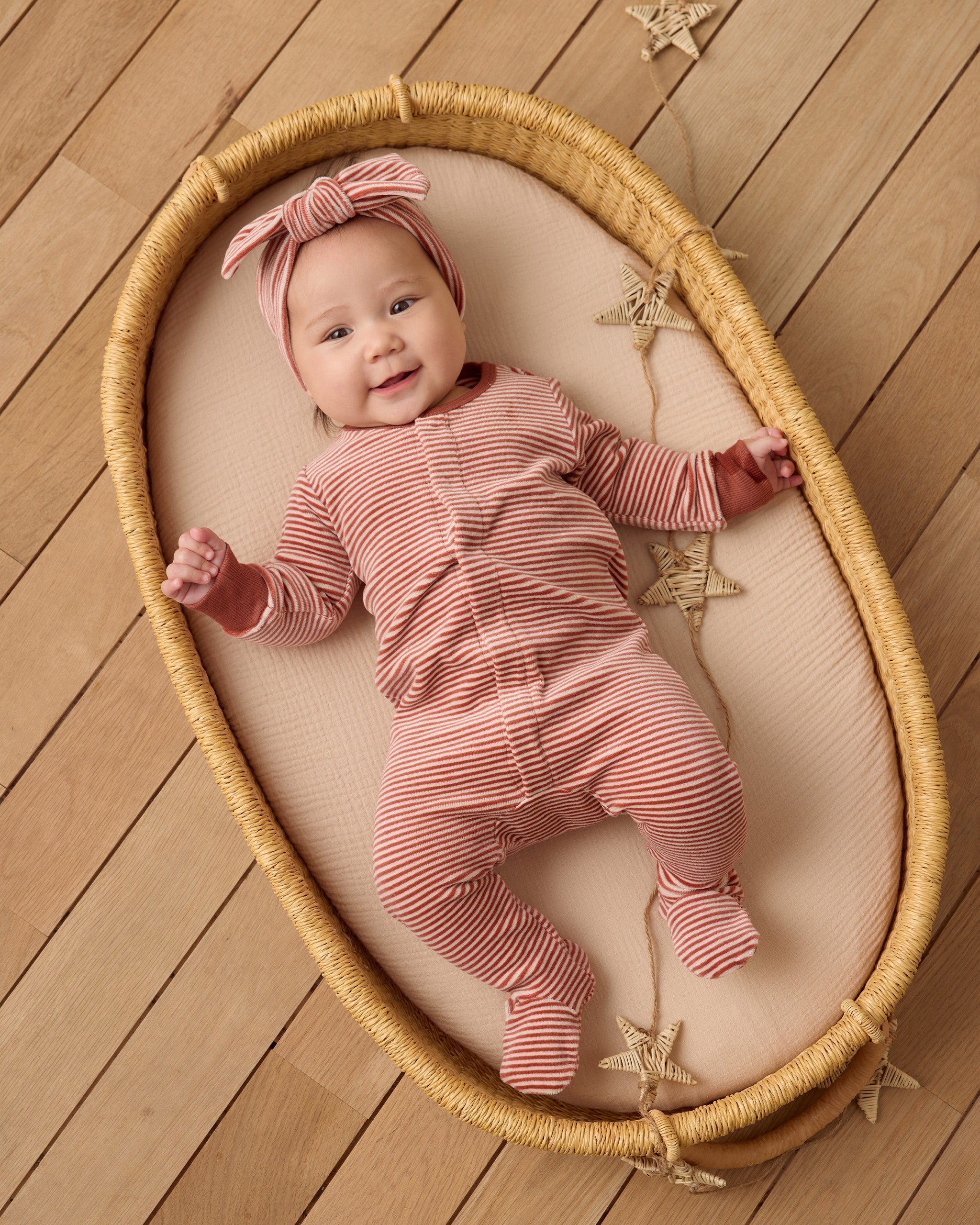 Rylee + Cru ライリーアンドクルー ベビー服 子供服  ベロアボウヘッドバンド　キャンディストライプ