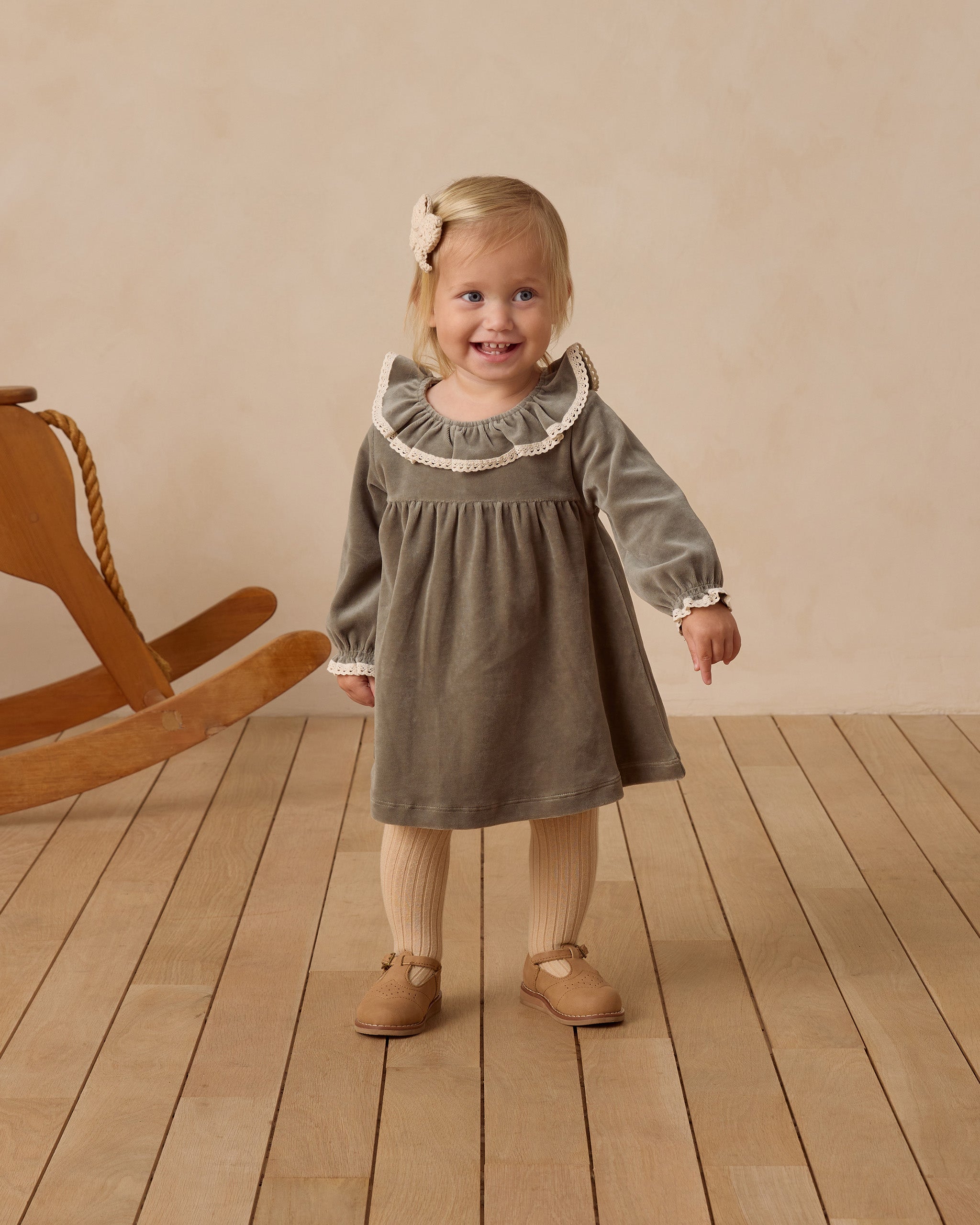 Velour Baby Dress || Forest – Quincy Mae