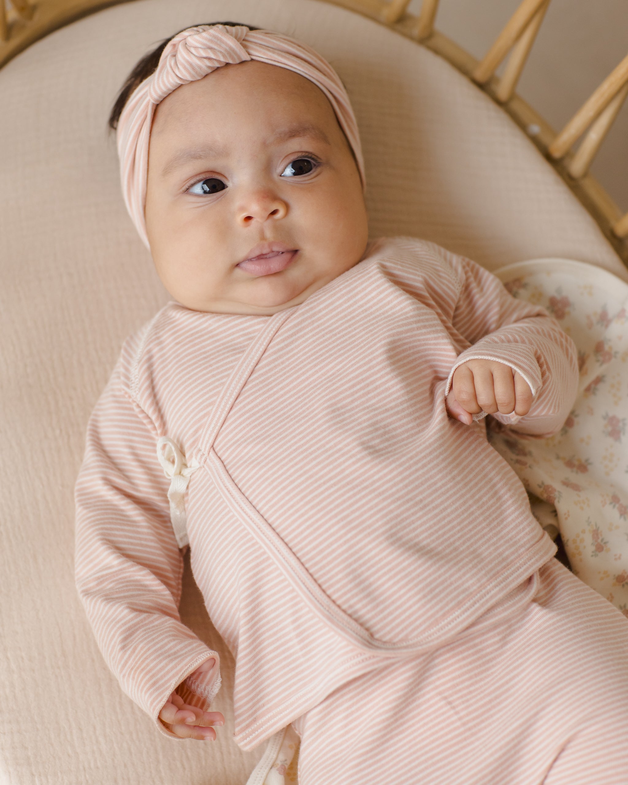 Rylee + Cru ライリーアンドクルー ベビー服 子供服 ノットヘッドバンド　メロンマイクロストライプ