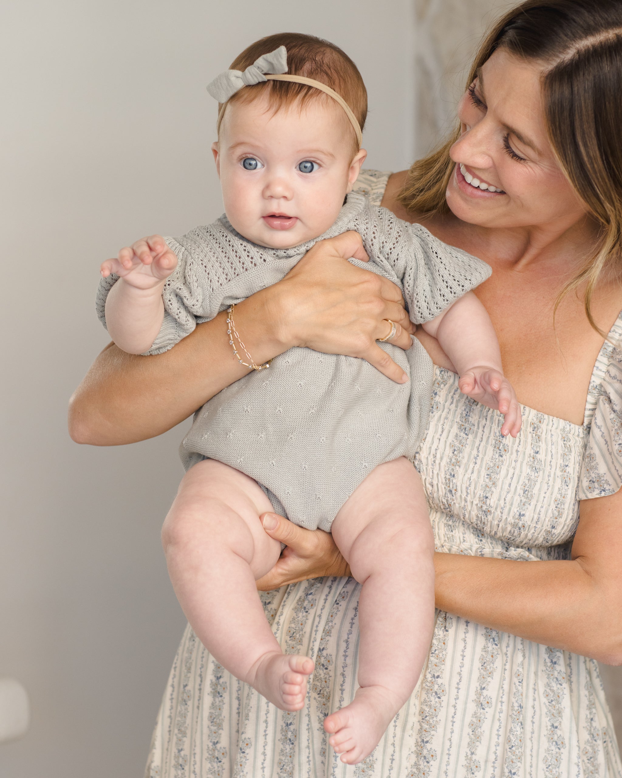 Pointelle Knit Romper Sage – Quincy Mae
