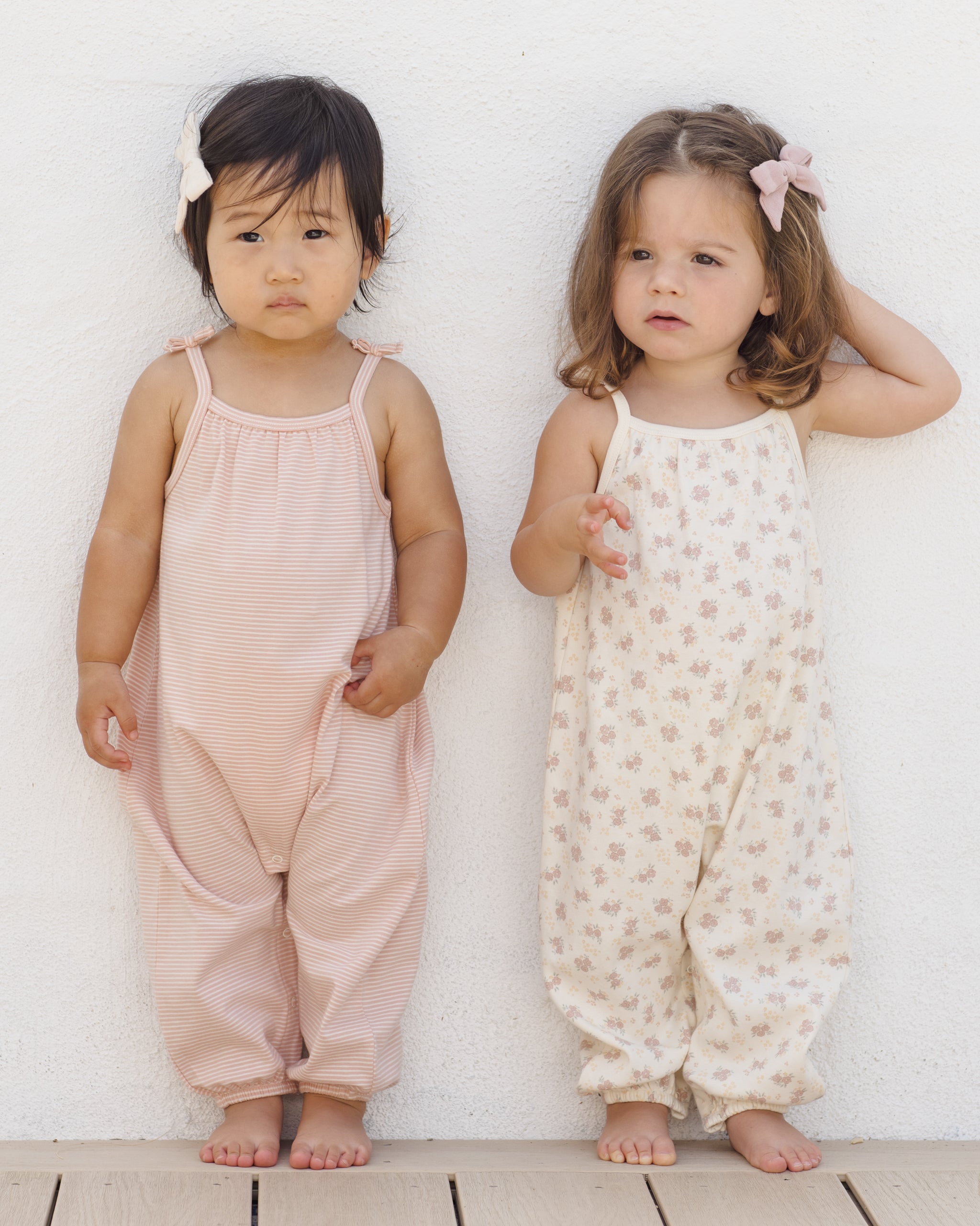 Rylee + Cru ライリーアンドクルー ベビー服 子供服 スモックジャンプスーツ　メロンマイクロストライプ