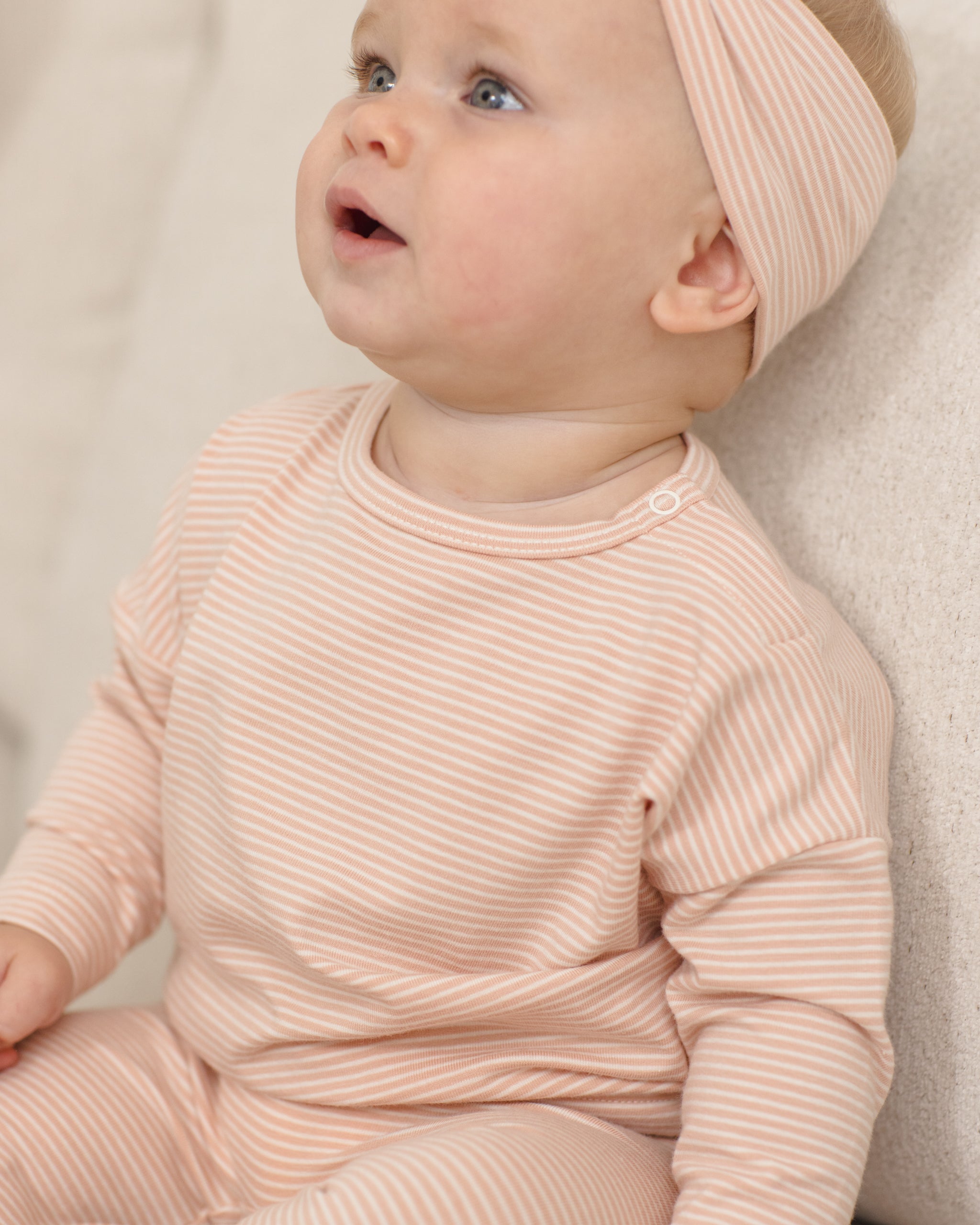 Rylee + Cru ライリーアンドクルー ベビー服 子供服 ロングスリーブTシャツ　メロンマイクロストライプ