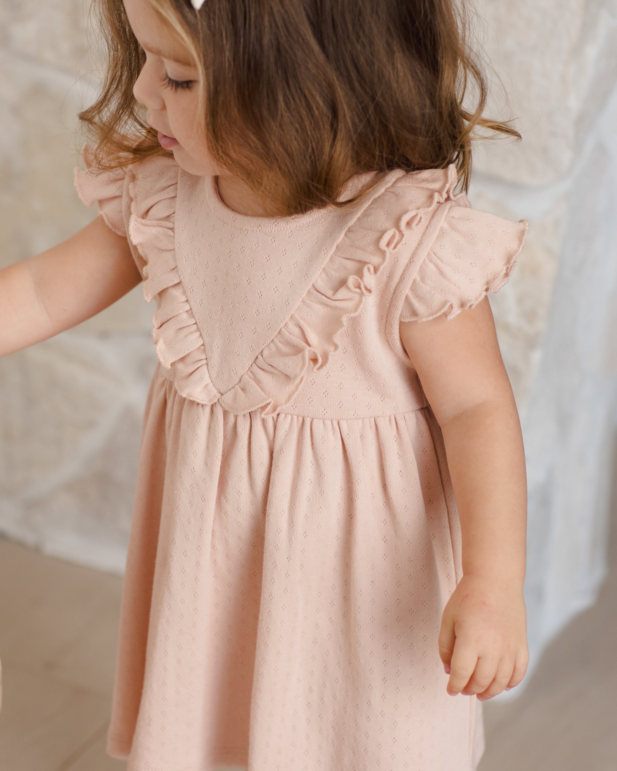 Rylee + Cru ライリーアンドクルー ベビー服 子供服 スリーブレスラッフルVネックワンピース　メロン