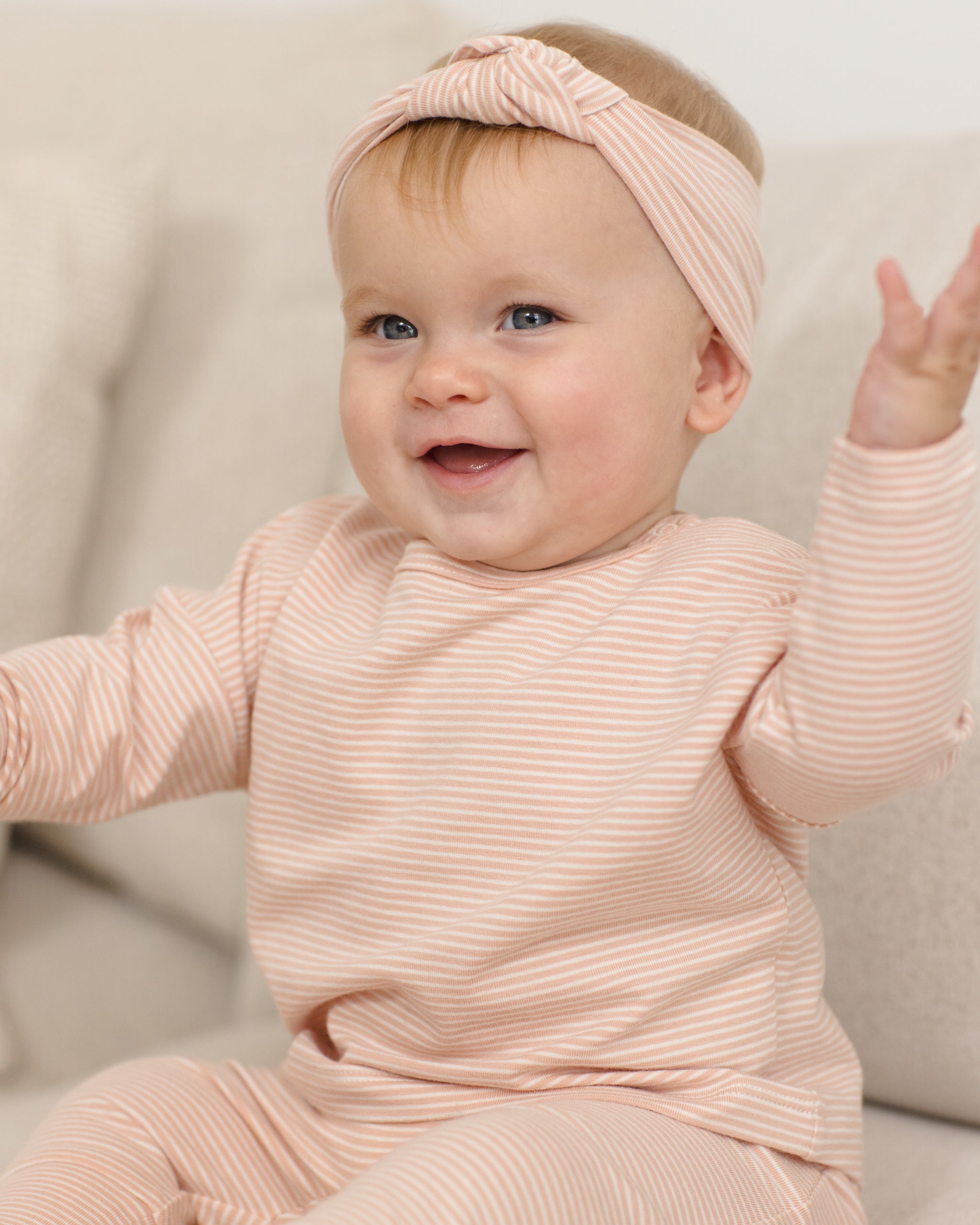 Rylee + Cru ライリーアンドクルー ベビー服 子供服 ロングスリーブTシャツ　メロンマイクロストライプ