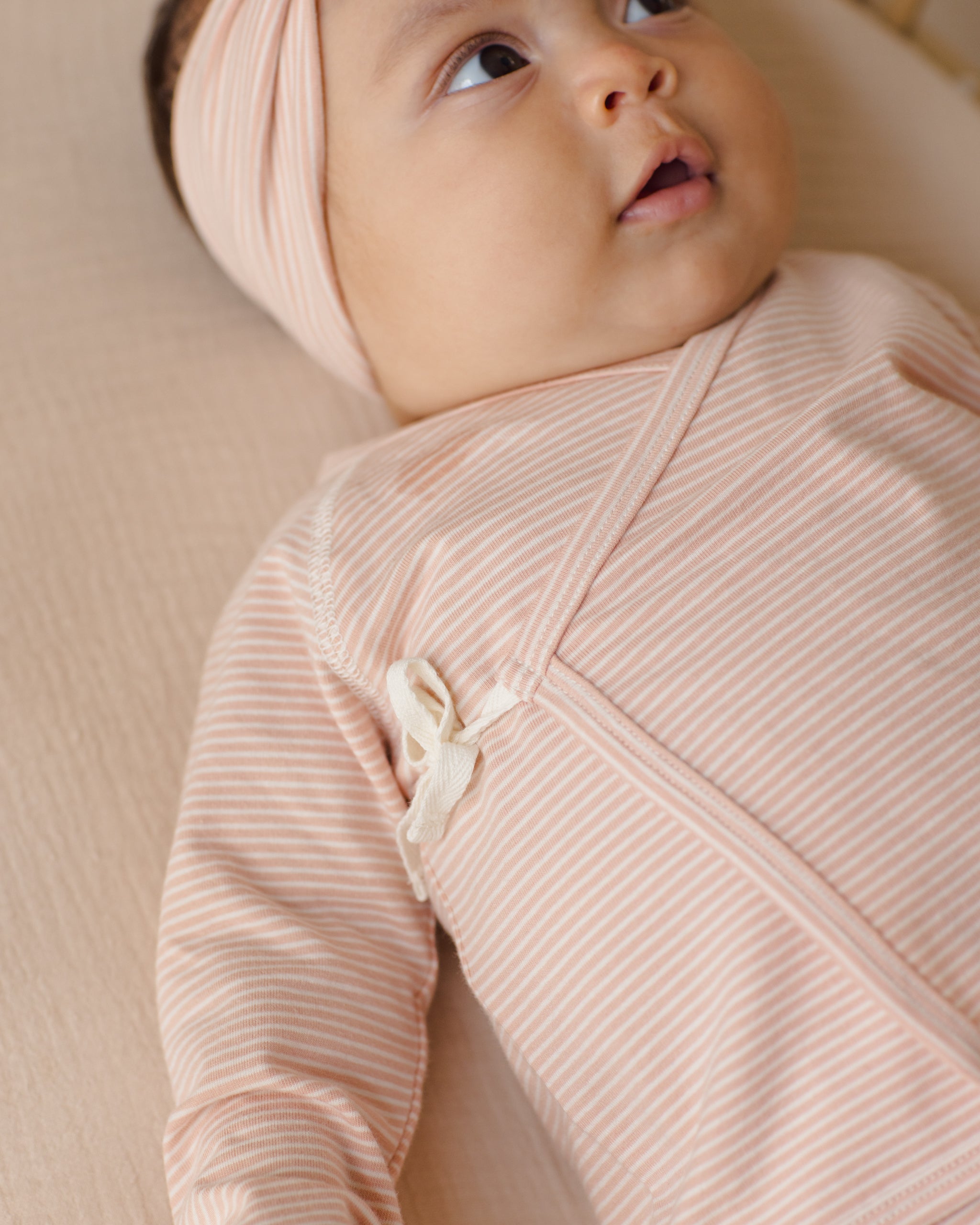 Rylee + Cru ライリーアンドクルー ベビー服 子供服 ラップトップ + フットパンツセット　メロンマイクロストライプ