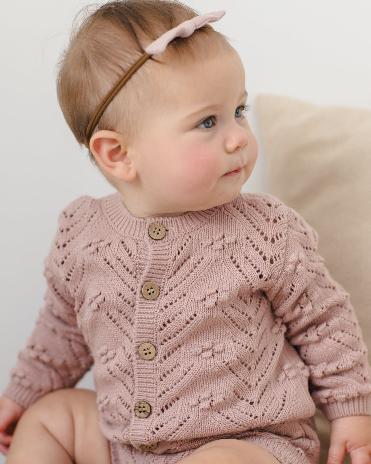 Knit Cardigan Mauve – Quincy Mae