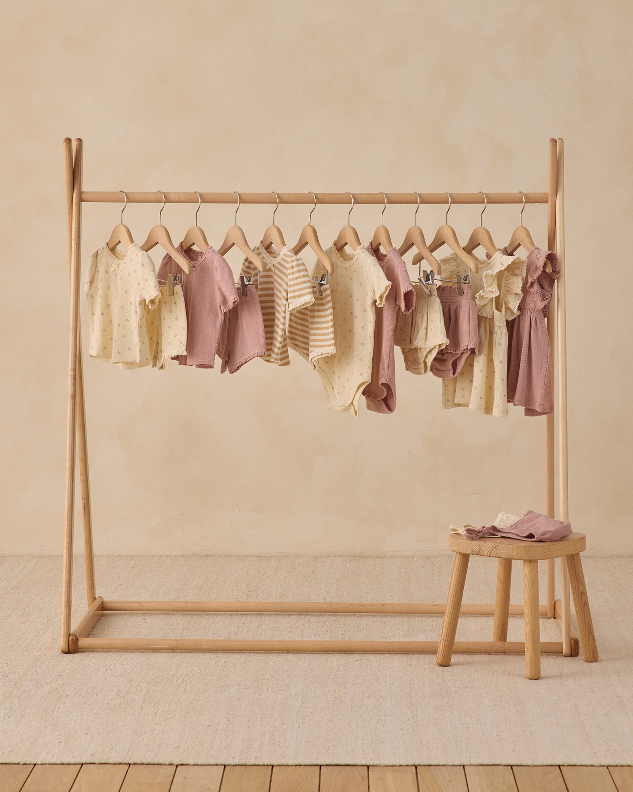 Rylee + Cru ライリーアンドクルー ベビー服 子供服 ショートスリーブワッフルボディスーツ　モーブ