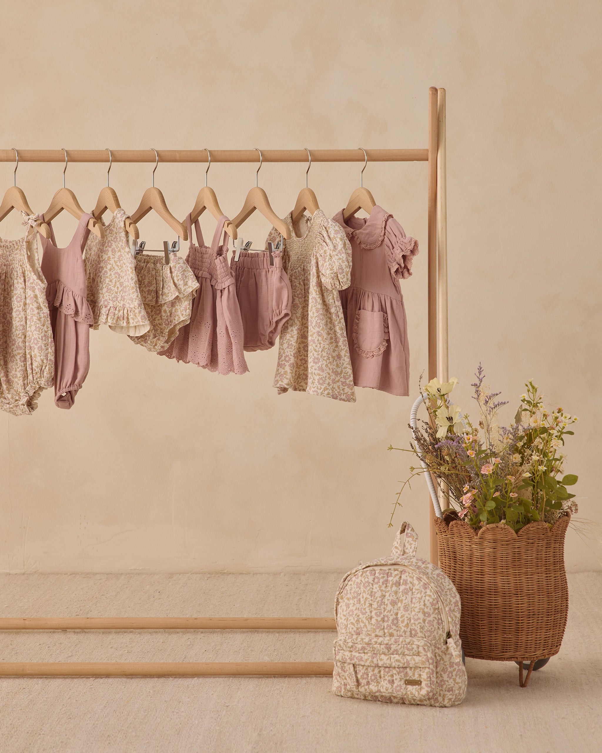 Rylee + Cru ライリーアンドクルー ベビー服 子供服 メイスモックトップ + ブルマーセット　モーブ