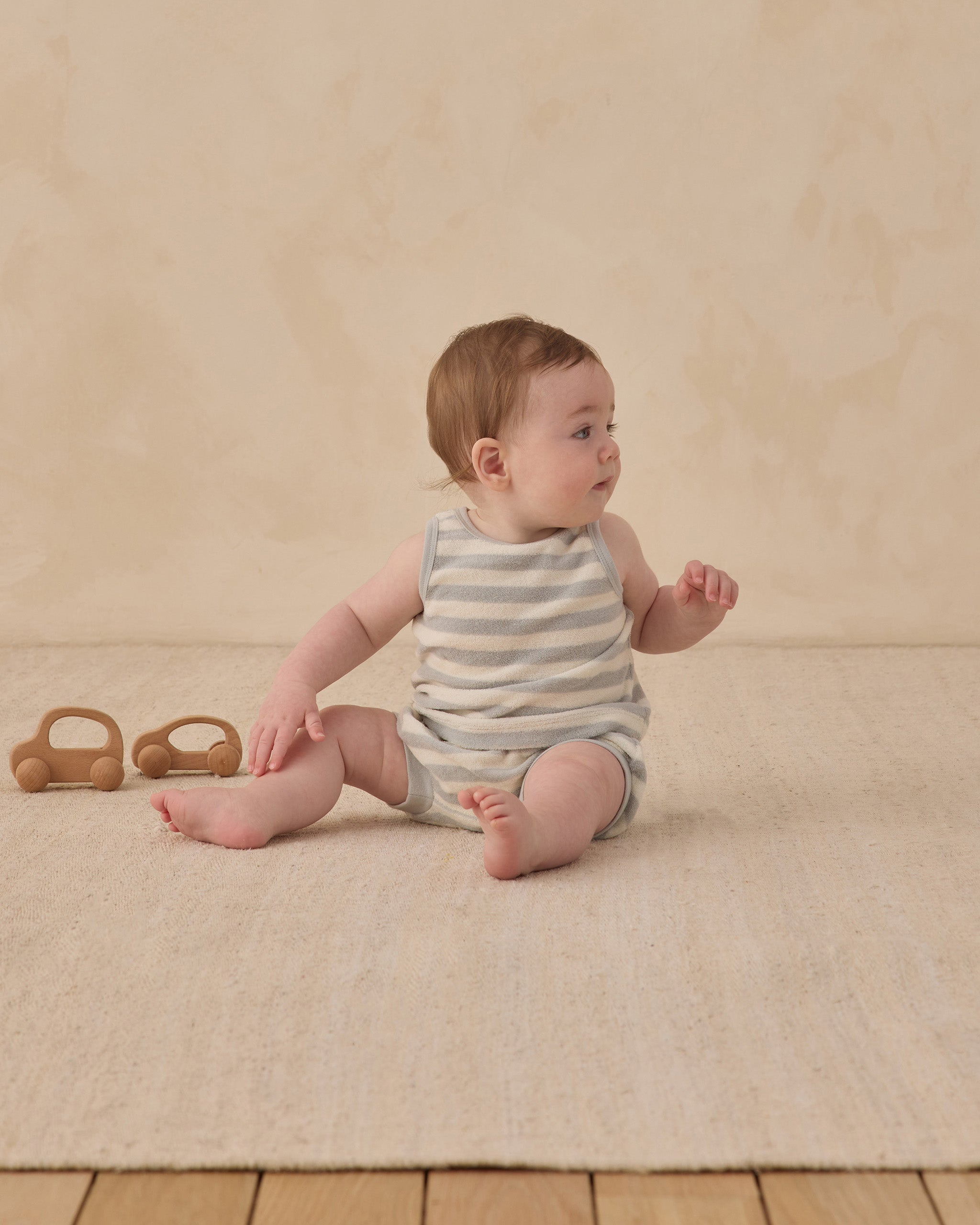 Rylee + Cru ライリーアンドクルー ベビー服 子供服 テリータンクトップ+ショートセット　スカイストライプ