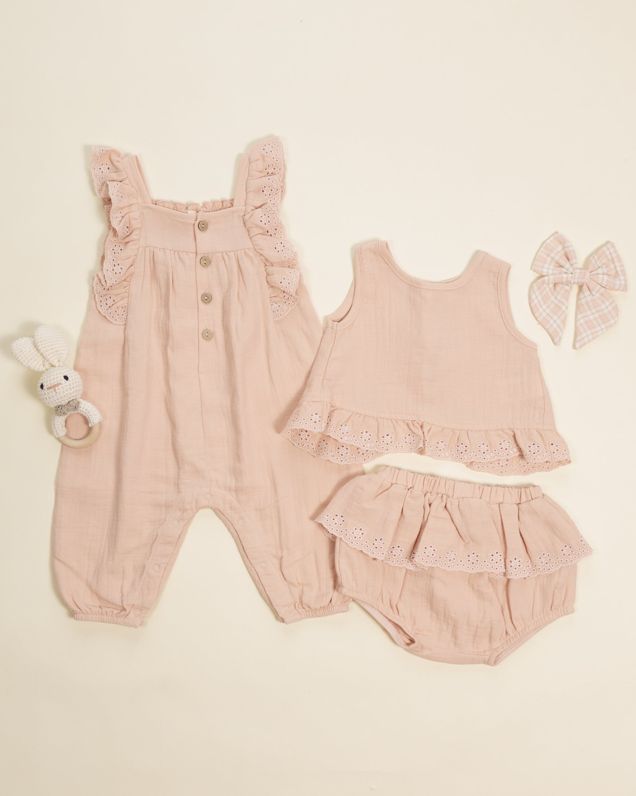 Rylee + Cru ライリーアンドクルー ベビー服 子供服 ラッフルチューリップトップ + ブルマーセット　メロン