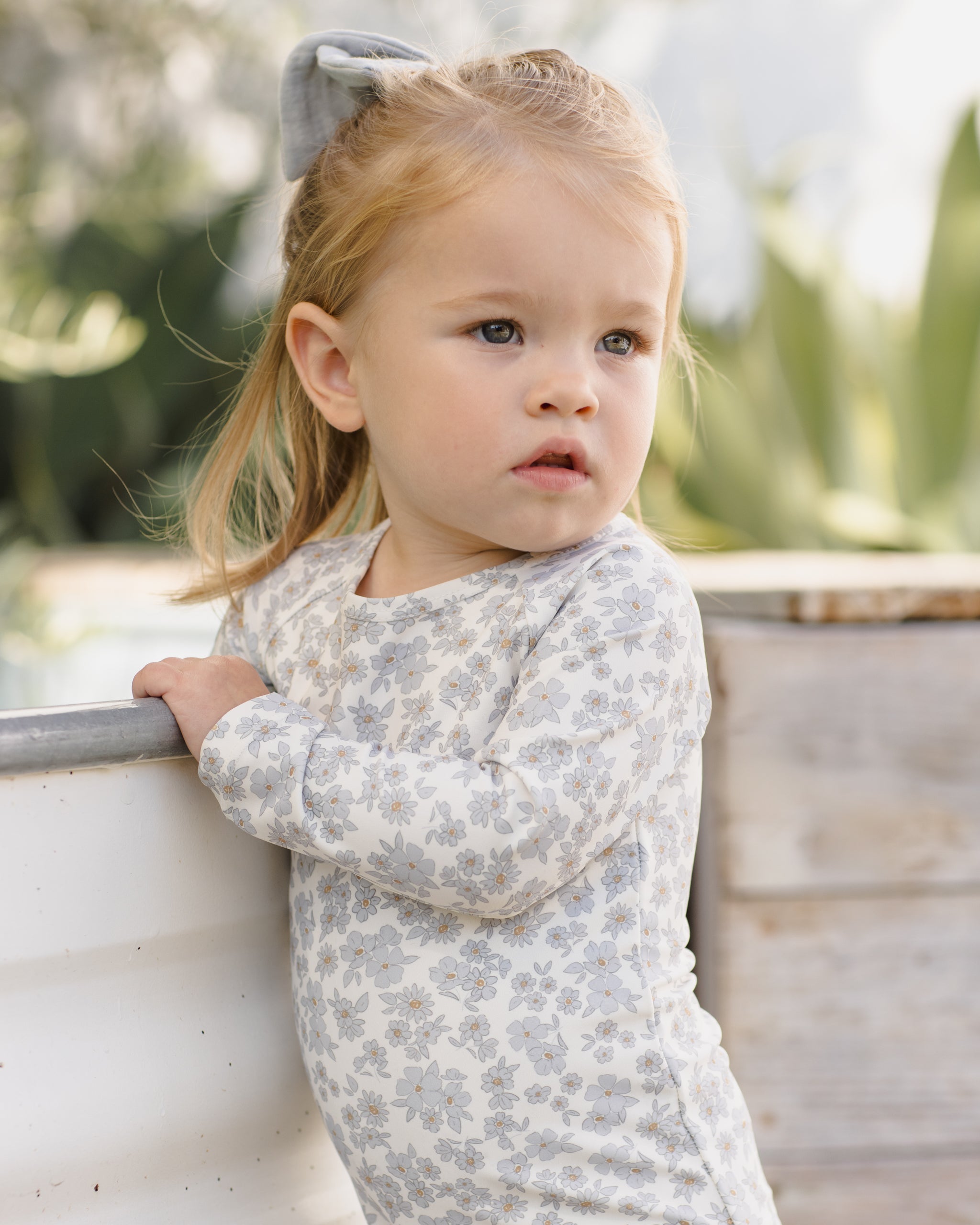 Rylee + Cru ライリーアンドクルー ベビー服 子供服 オリビア ラッシュガード ワンピース　ブルー フローラル