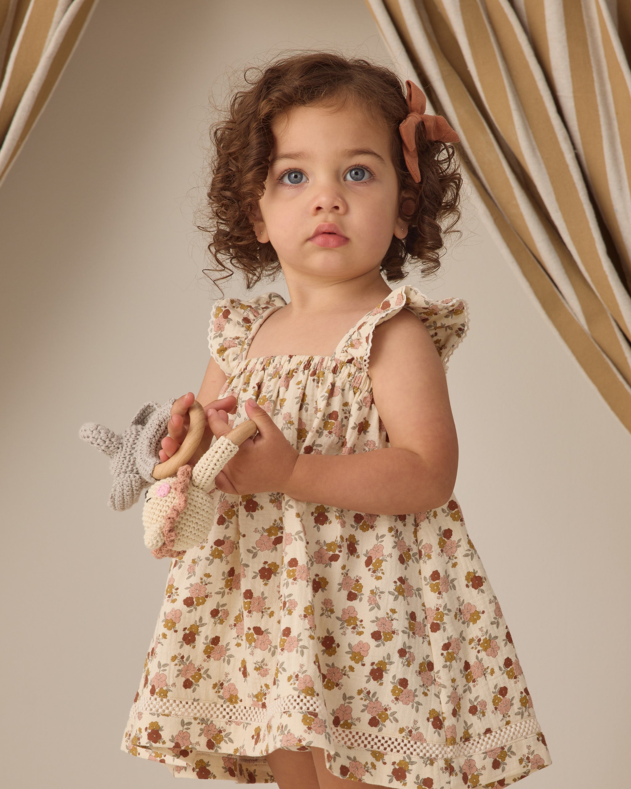 Rylee + Cru ライリーアンドクルー ベビー服 子供服 ボウダブルクリップセット 3コ　スカイ、ブラッシュ、ポピー