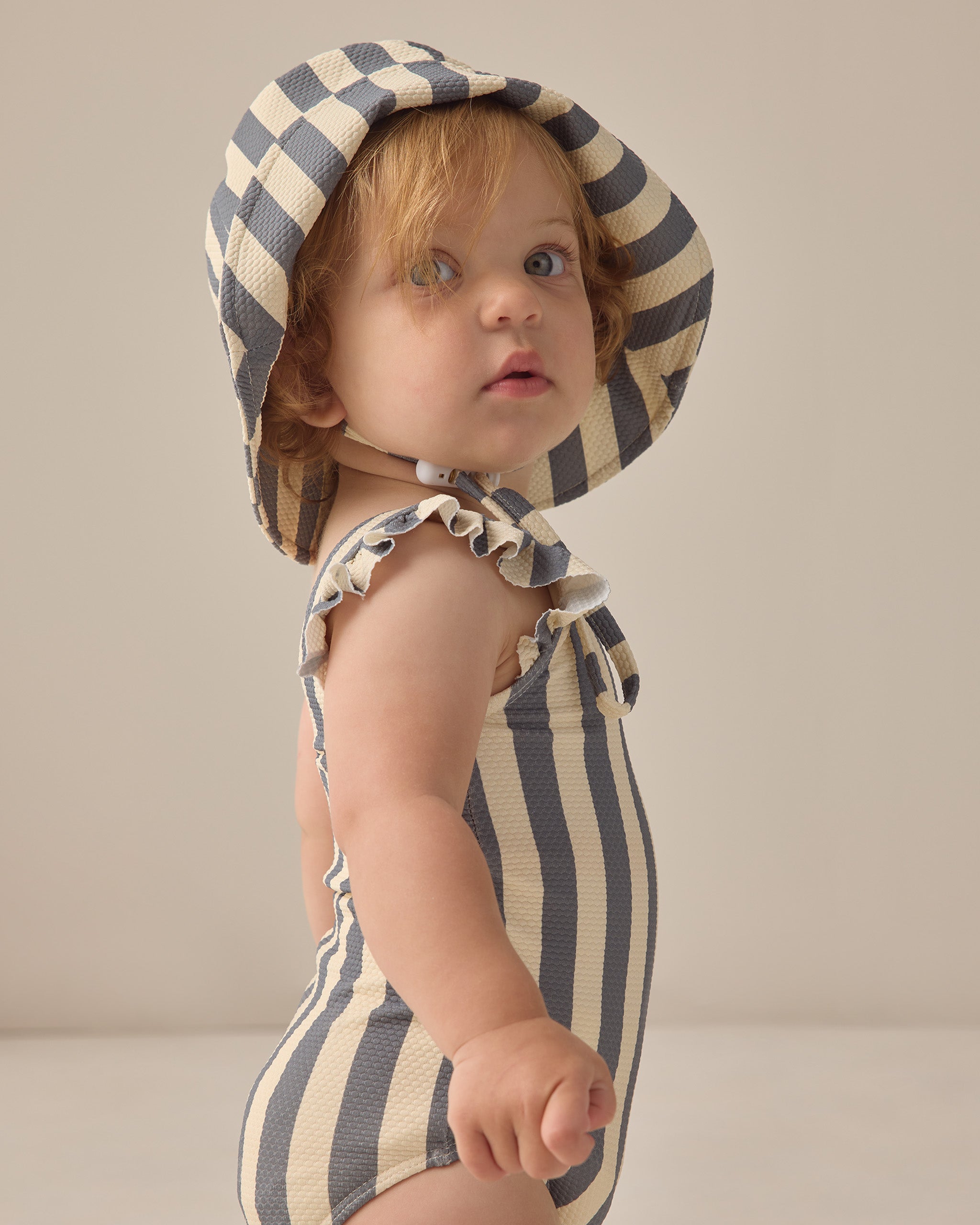 Rylee + Cru ライリーアンドクルー ベビー服 子供服 スクープバックワンピーススイムスーツ　レトロオーシャンストライプ