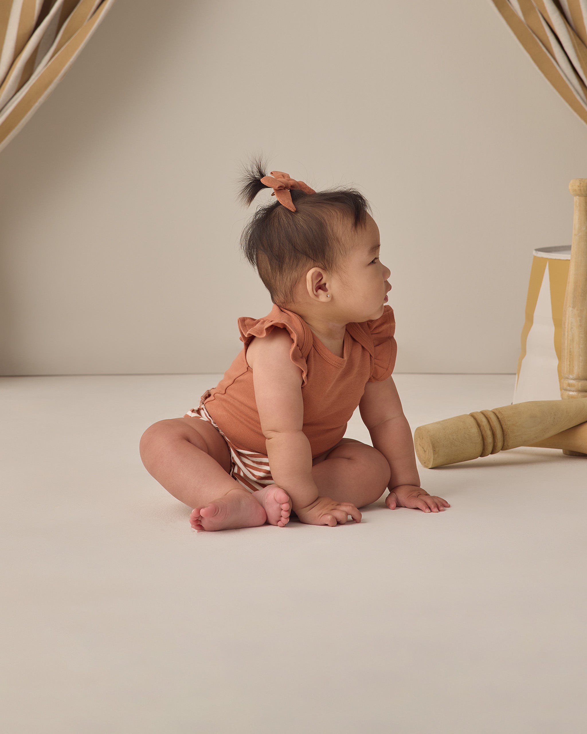 Rylee + Cru ライリーアンドクルー ベビー服 子供服 ギャザードブルマー　ポピーストライプ