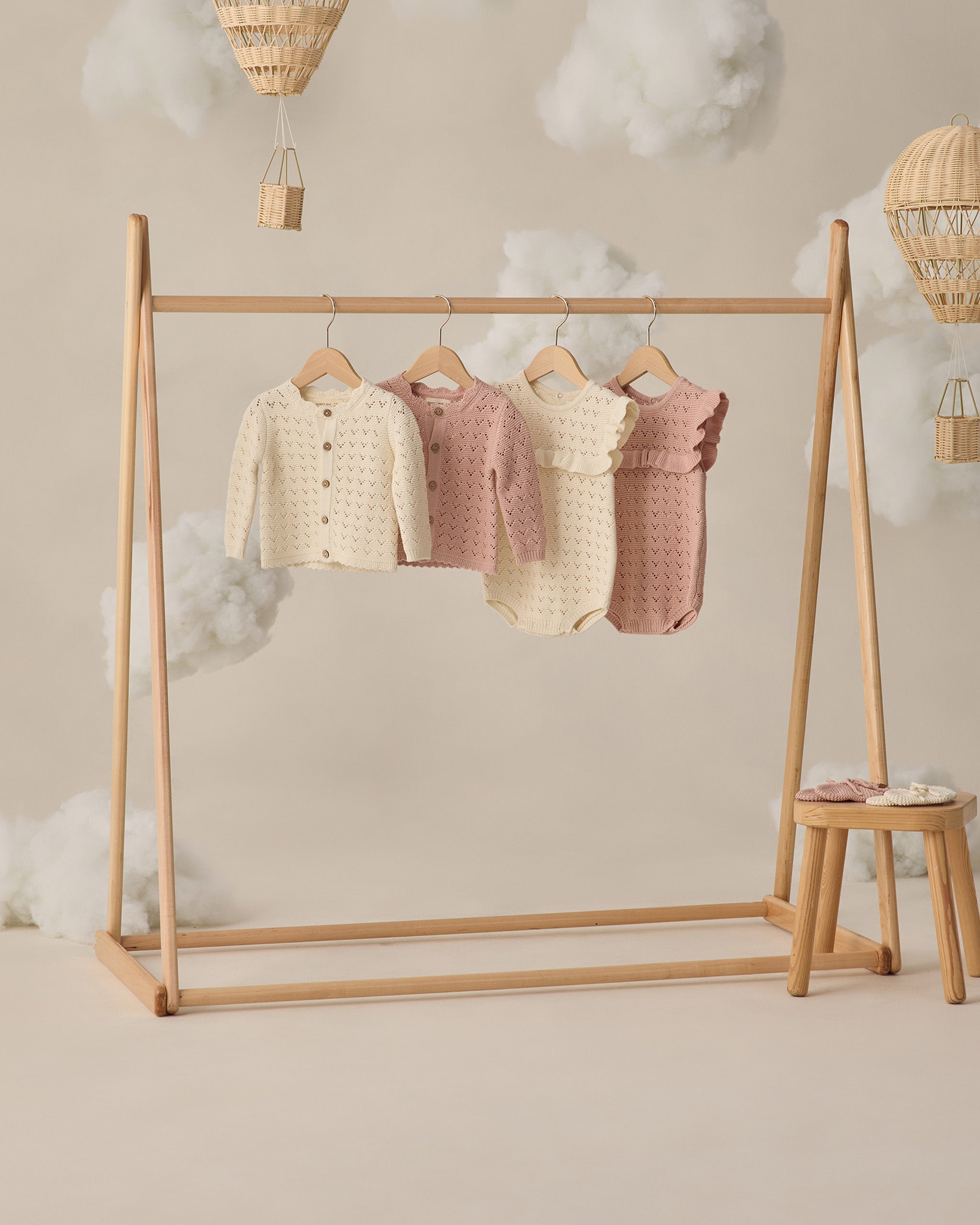 Rylee + Cru ライリーアンドクルー ベビー服 子供服 スカラップカーディガン　ブラッシュ