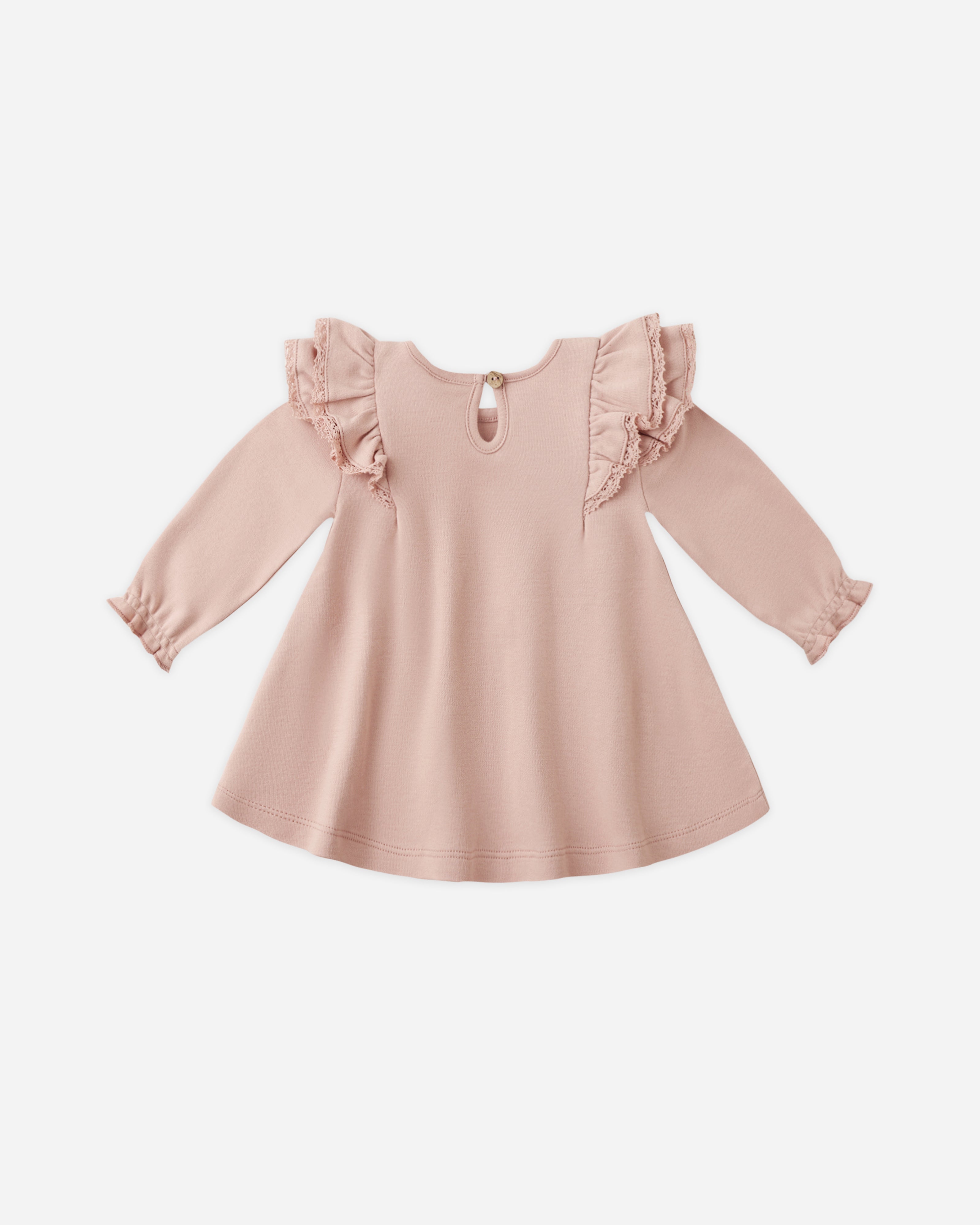 Rylee + Cru ライリーアンドクルー ベビー服 子供服  ロングスリーブフラッタードレス　ローズ