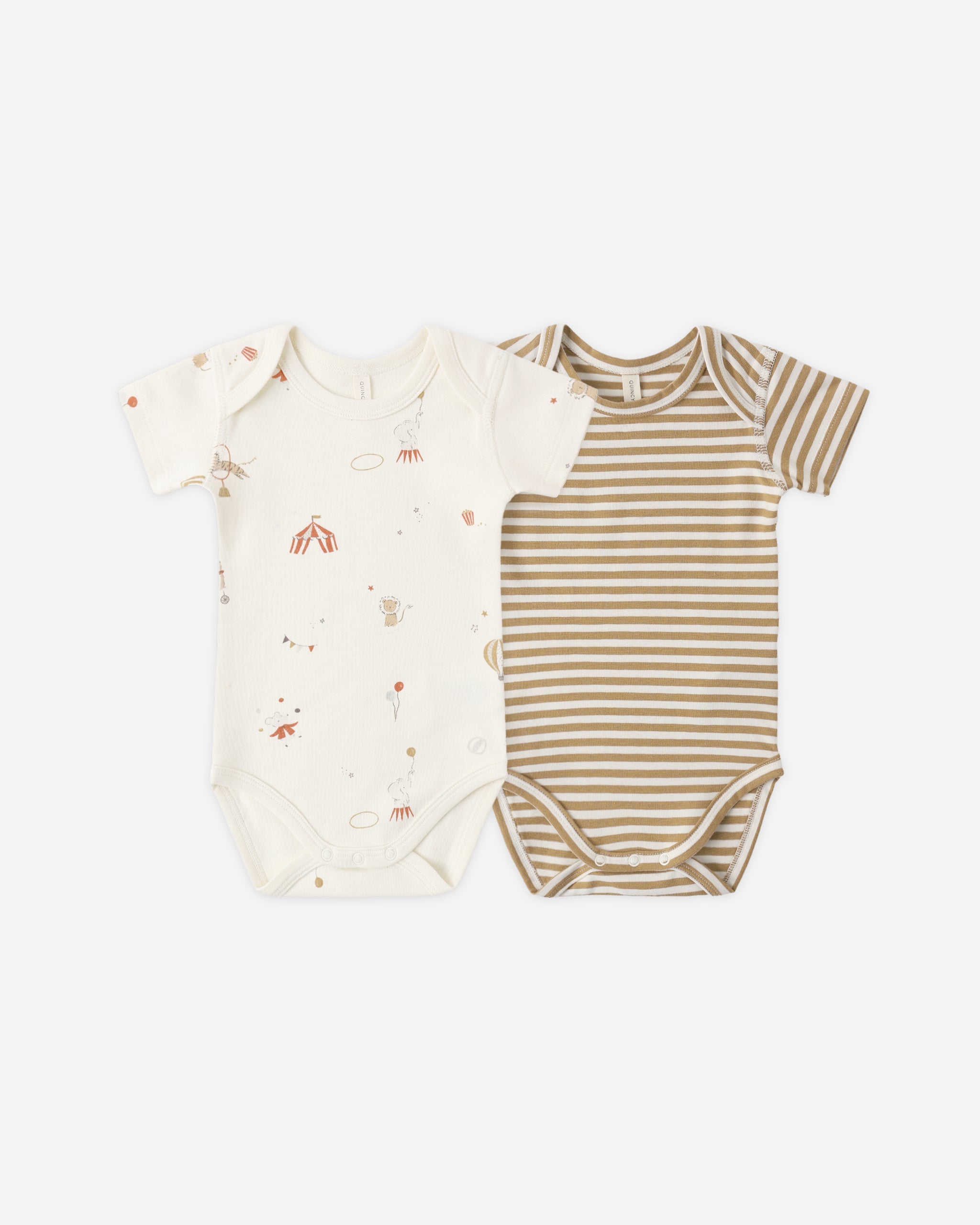Rylee + Cru ライリーアンドクルー ベビー服 子供服 ショートスリーブボディスーツパック　カーニバル、ハニーストライプ