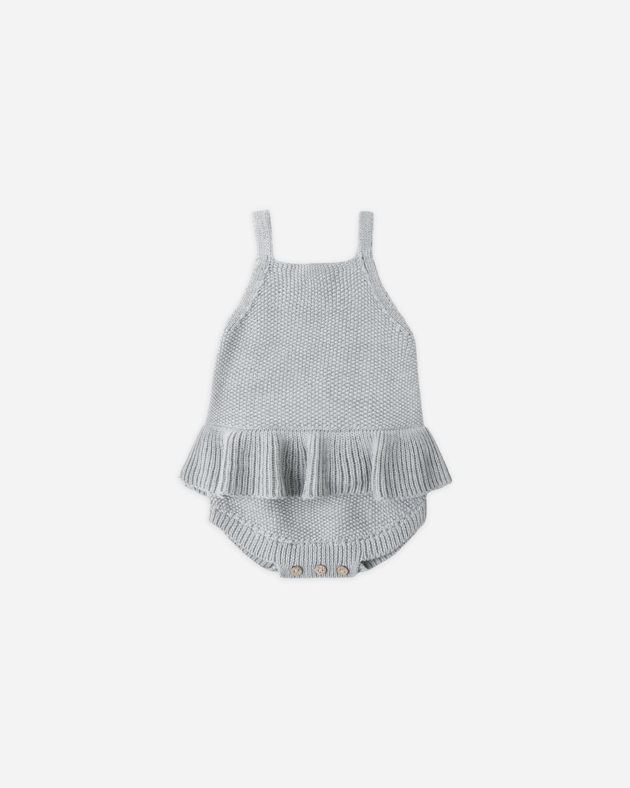 Rylee + Cru ライリーアンドクルー ベビー服 子供服 ニットラッフルロンパース　ヘザースカイ