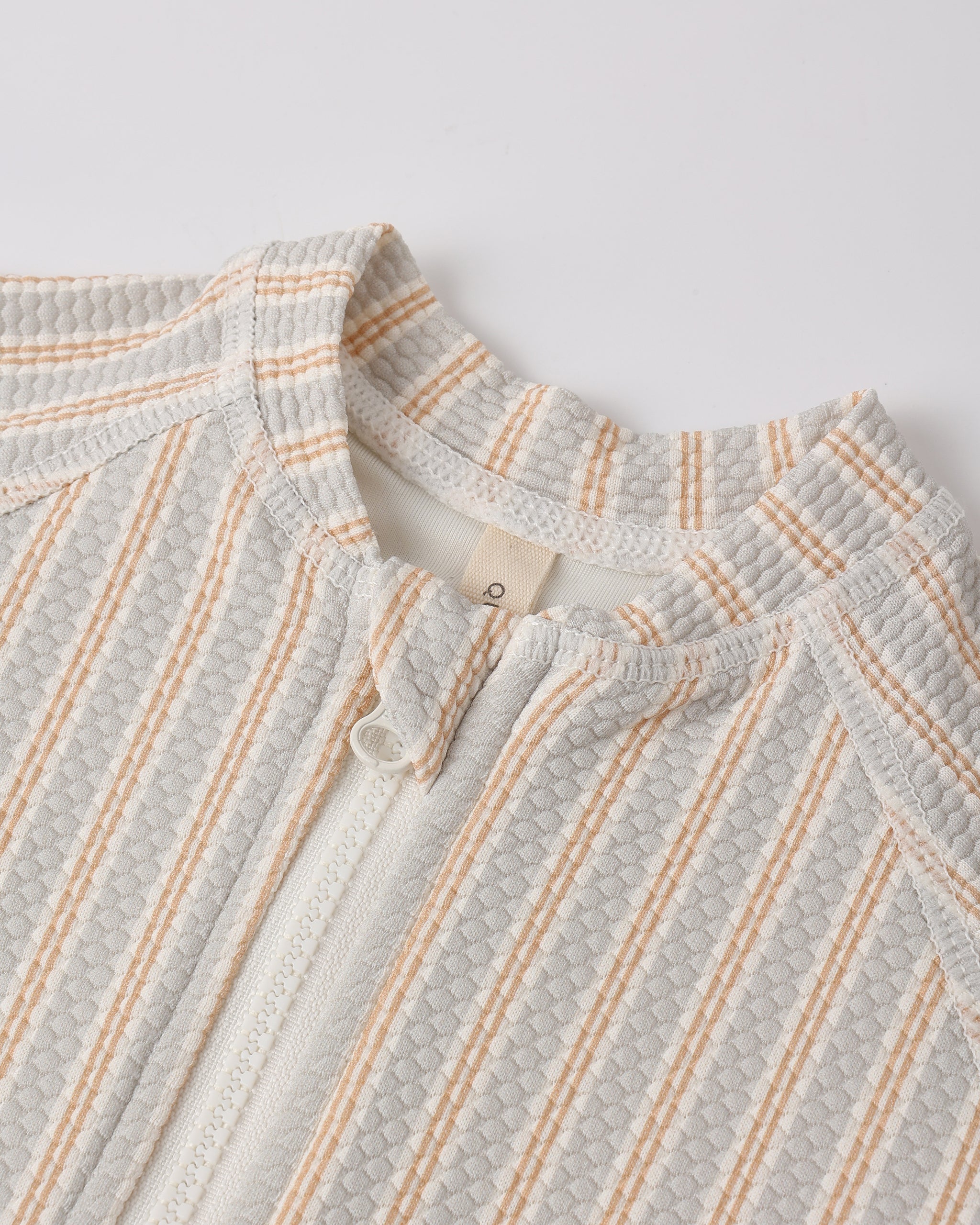 Rylee + Cru ライリーアンドクルー ベビー服 子供服 ジップラッシュガードワンピース　ブルー + バタースコッチストライプ