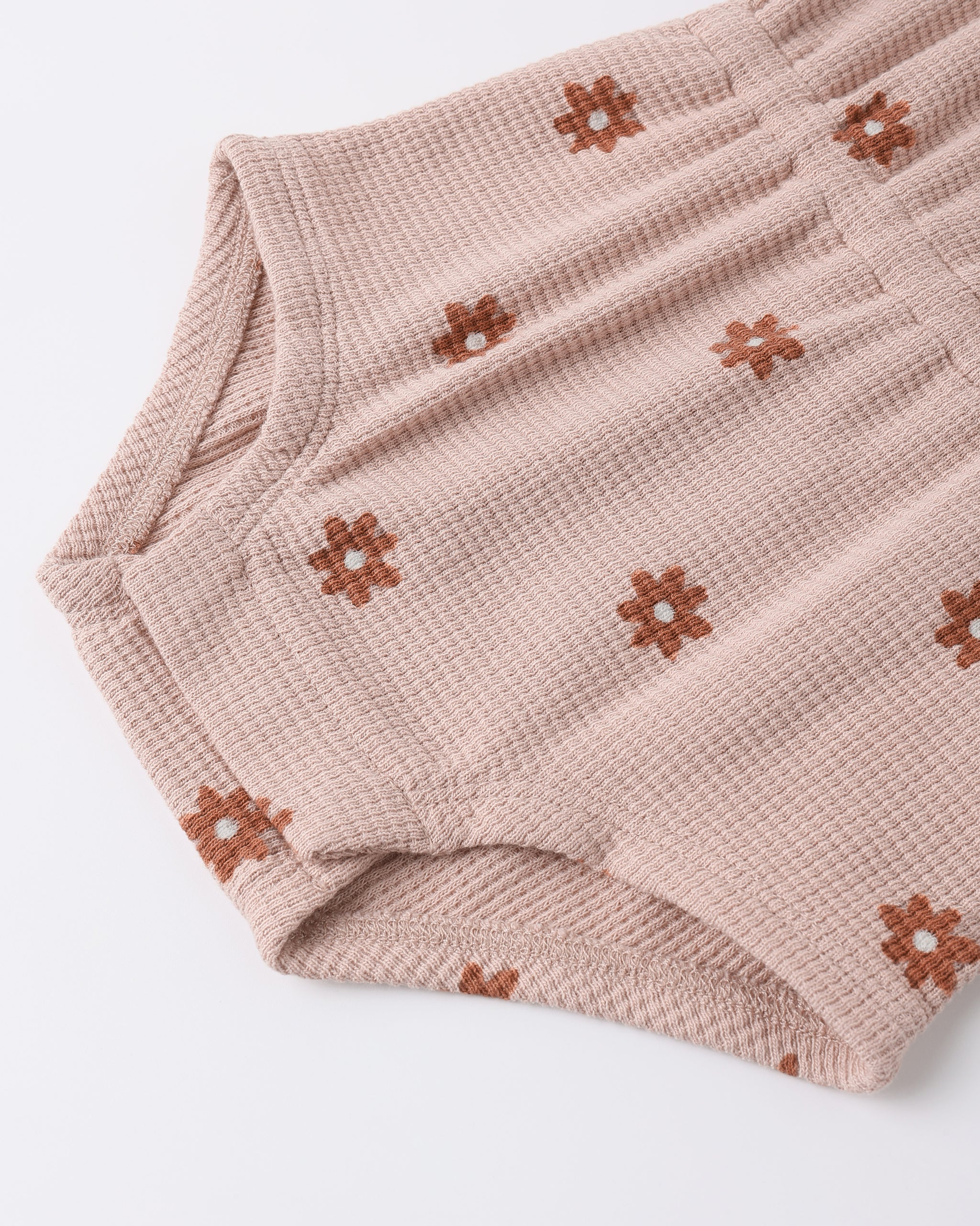 Rylee + Cru ライリーアンドクルー ベビー服 子供服 ワッフルシンチロンパース　ピンクデイジー