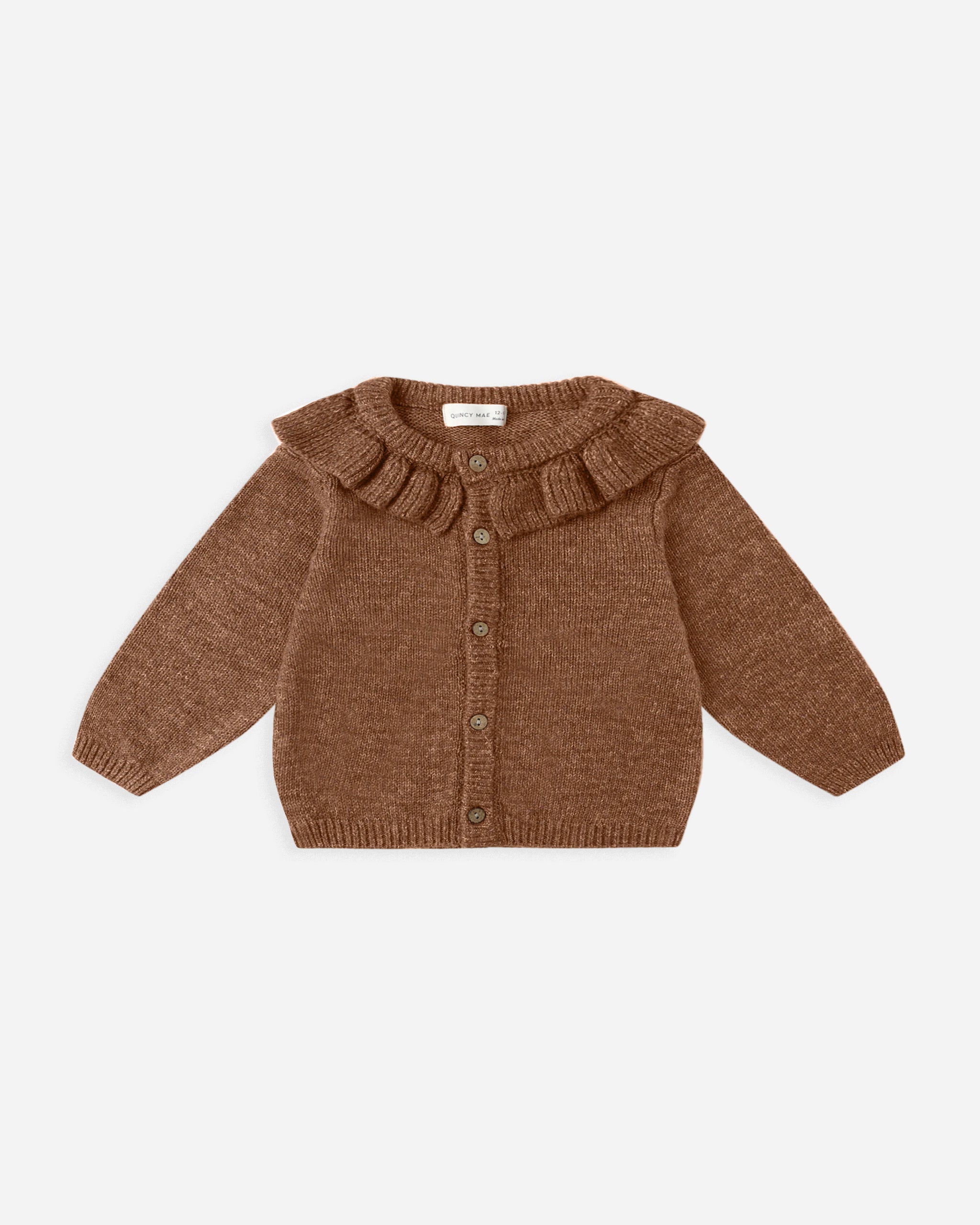 Rylee + Cru ライリーアンドクルー ベビー服 子供服  ラッフルカラーカーディガン　ヘザードシダー