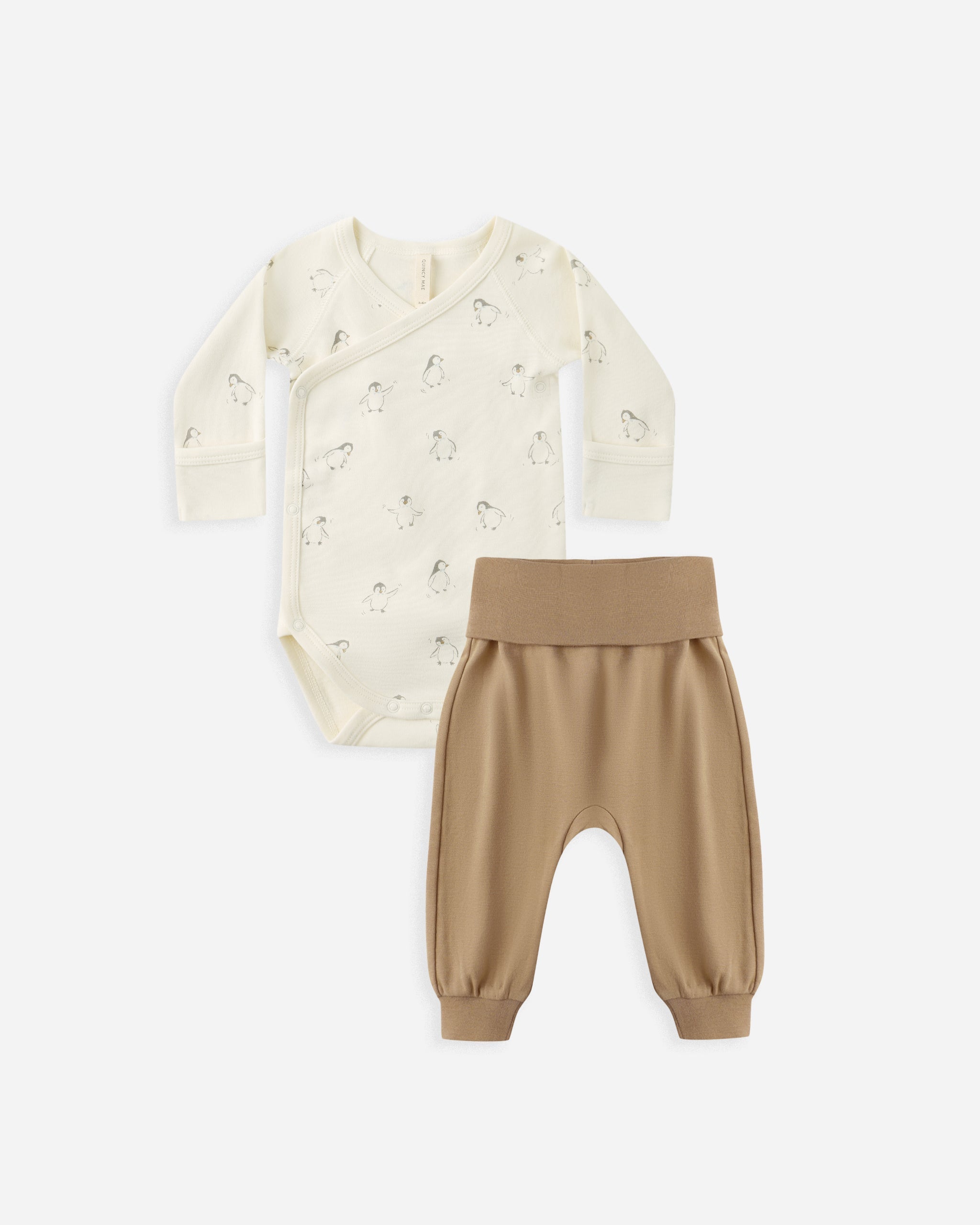 Side Snap Bodysuit + Pant Set || Penguins – Quincy Mae