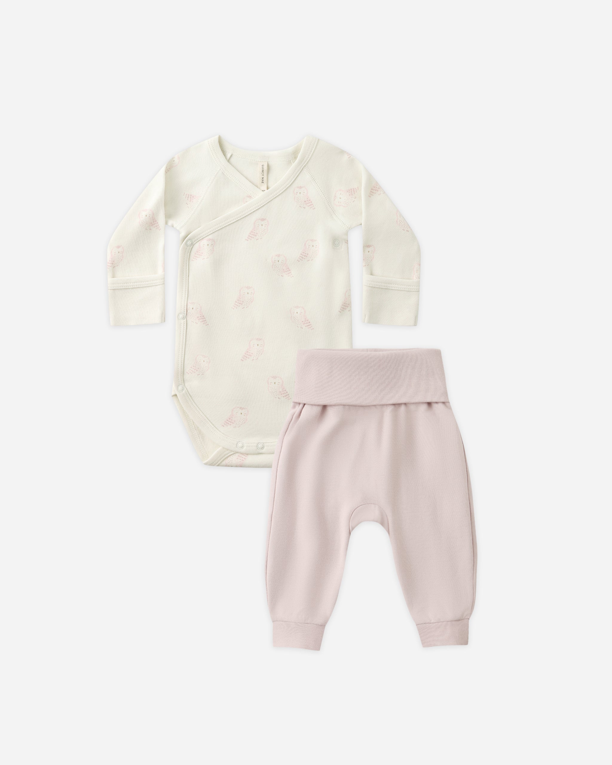 Rylee + Cru ライリーアンドクルー ベビー服 子供服  サイドスナップボディスーツ　パンツセット　スノーアウルズ