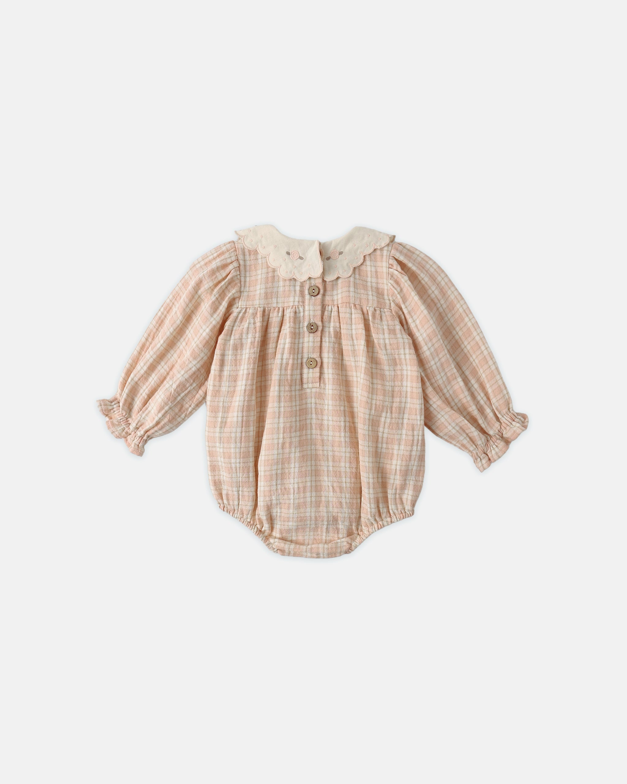 Rylee + Cru ライリーアンドクルー ベビー服 子供服 キャリーロンパー　ピンク チェック