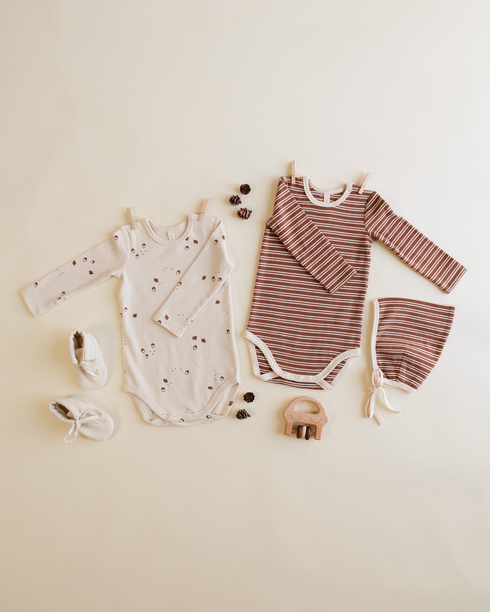 Rylee + Cru ライリーアンドクルー ベビー服 子供服  リブド ピクシー ボンネット　シダー マイクロ ストライプ