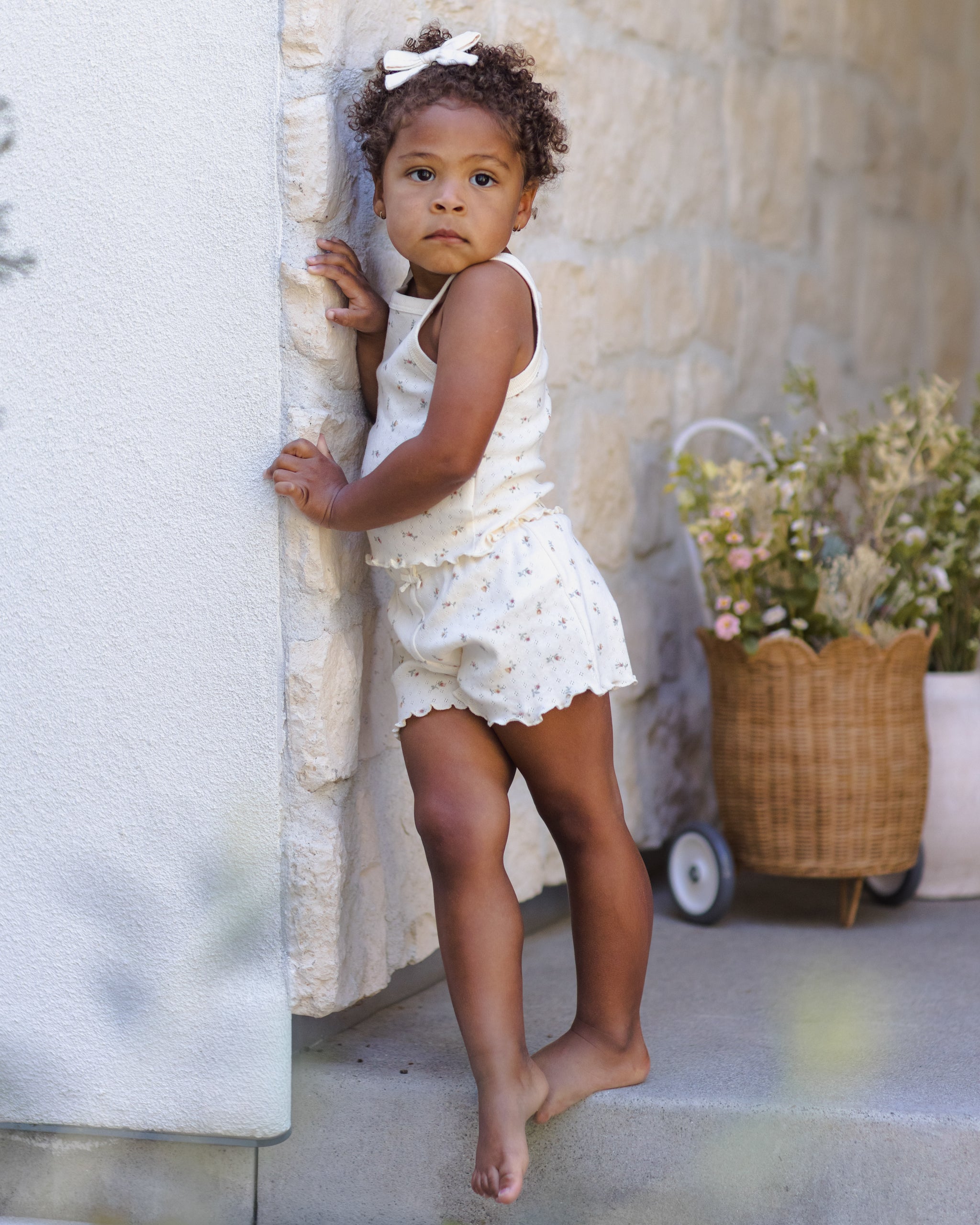 Pointelle Tank + Shortie Set Petit Fleur