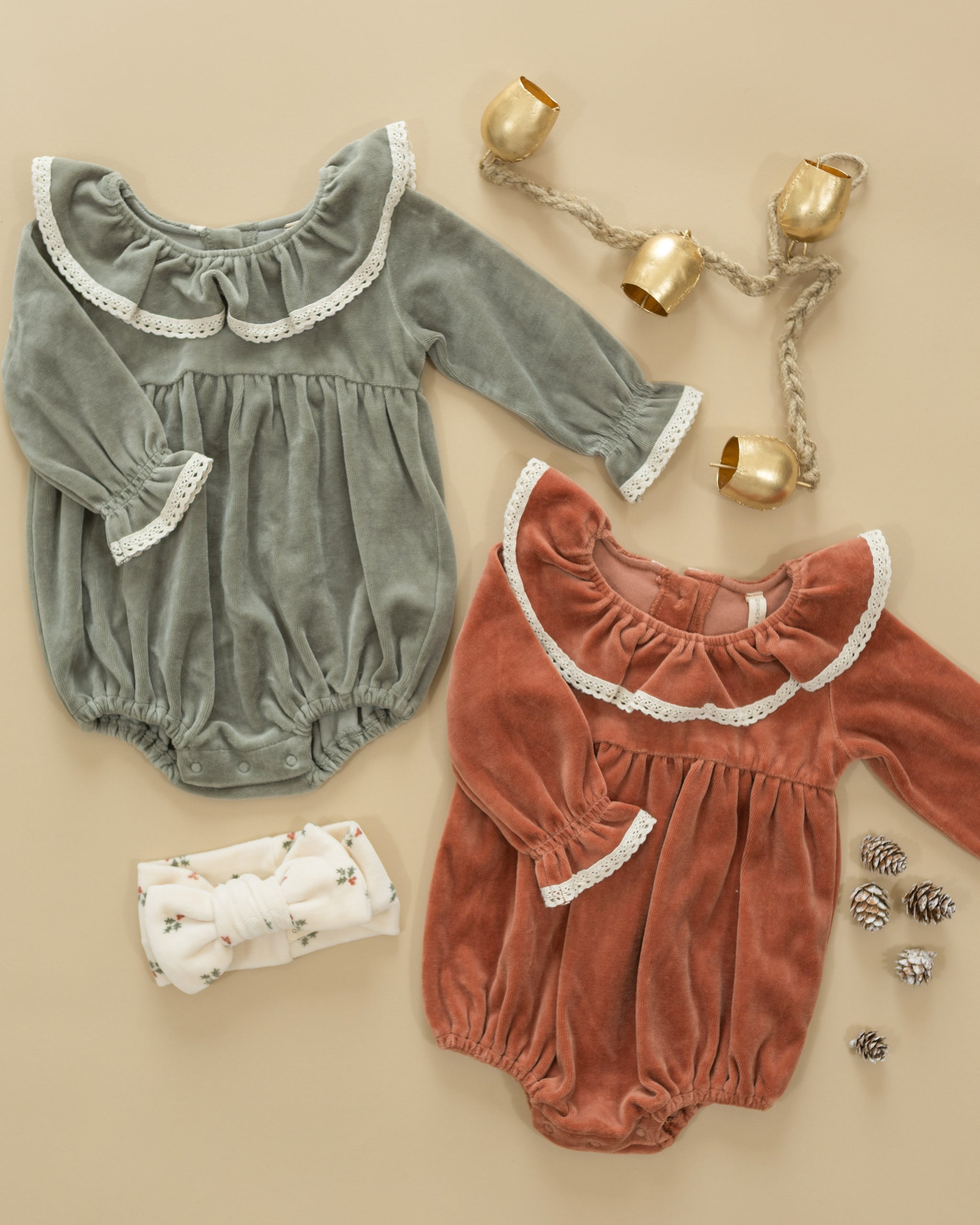 apolina baby enid romper ジャージー ロンパース Wendy Romper || Forest – Quincy Mae