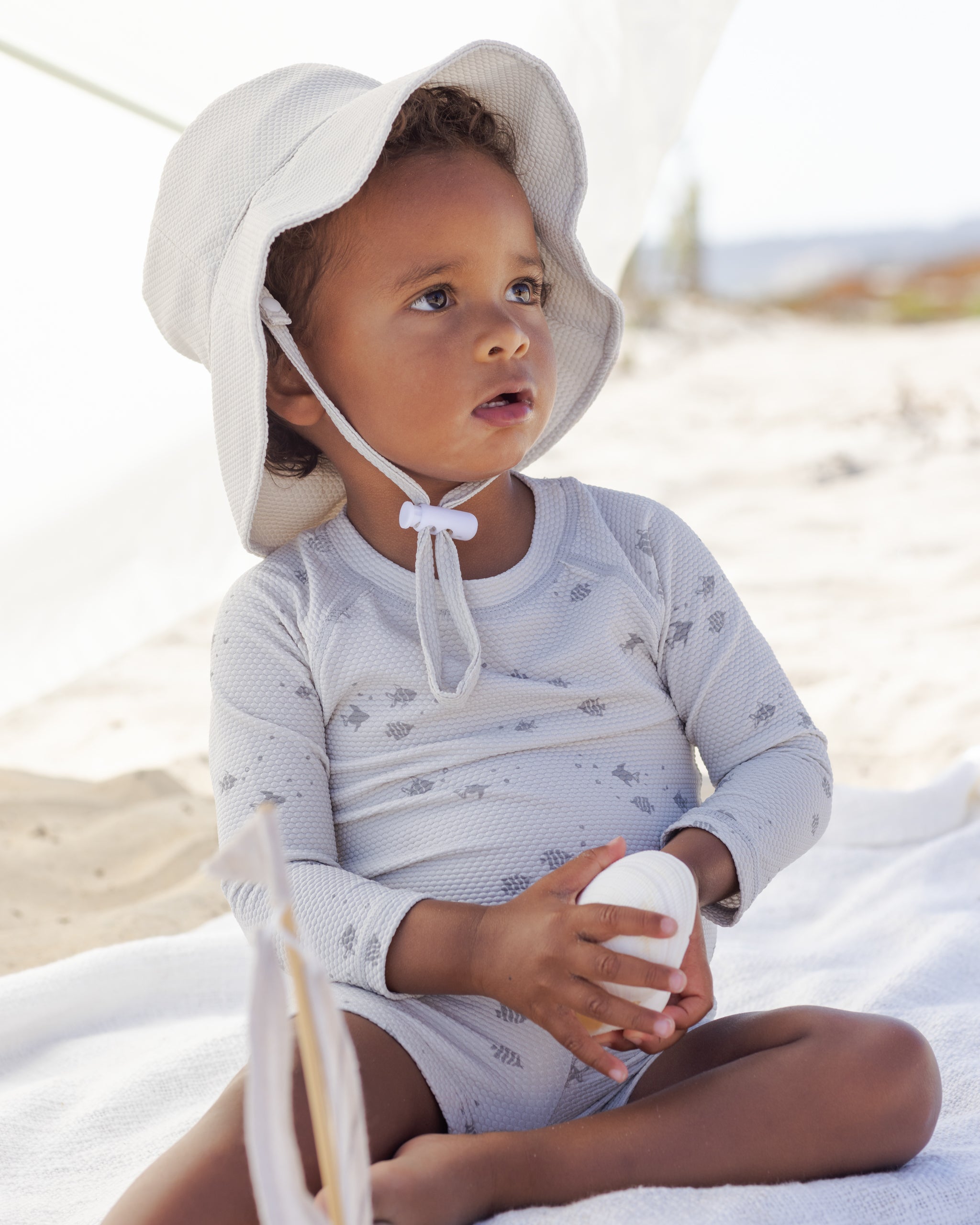 Rylee + Cru ライリーアンドクルー ベビー服 子供服 フィン ラッシュガード + ショートセット　フィッシュ