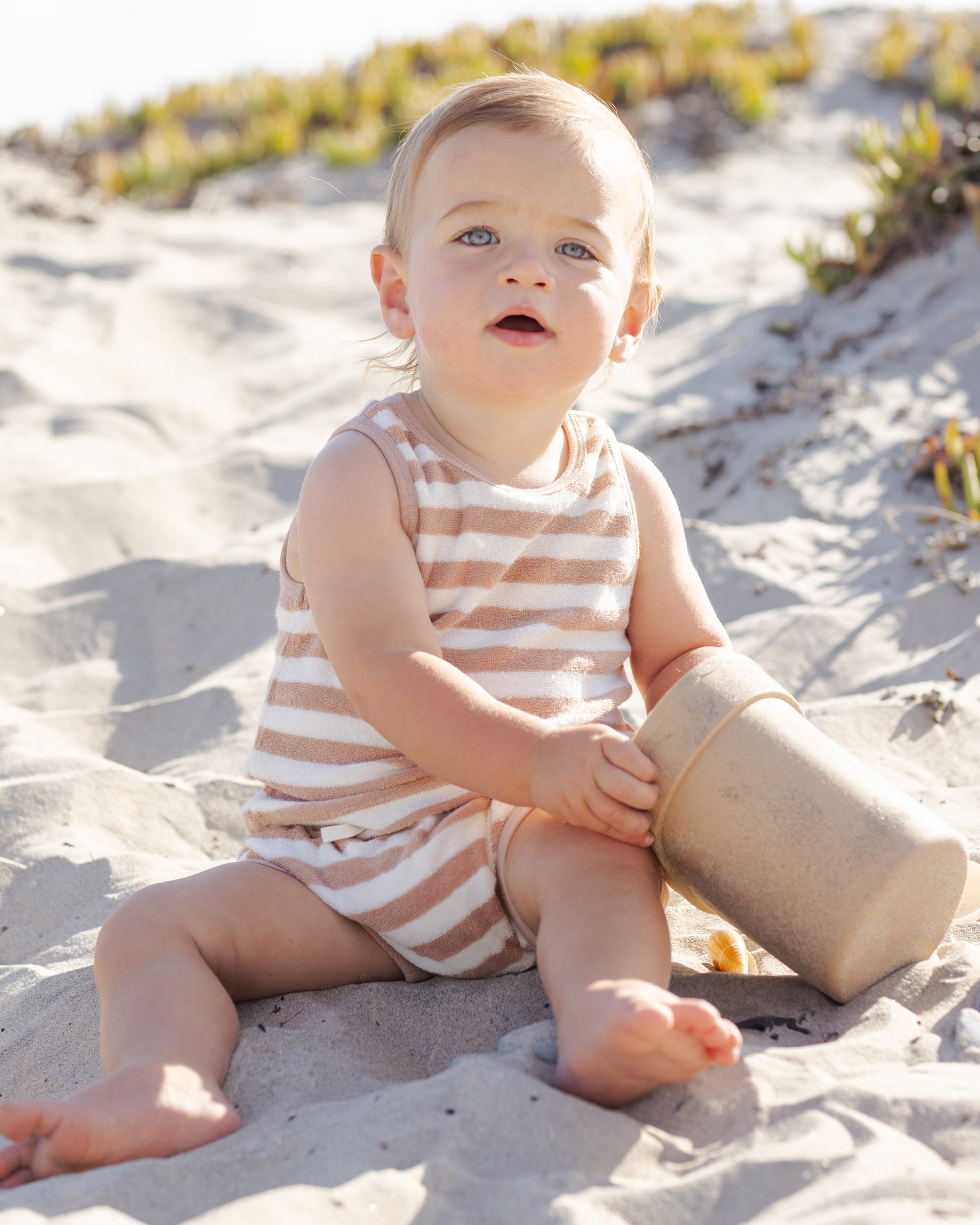 Rylee + Cru ライリーアンドクルー ベビー服 子供服 テリータンクトップ＋ショートセット　ラテストライプ