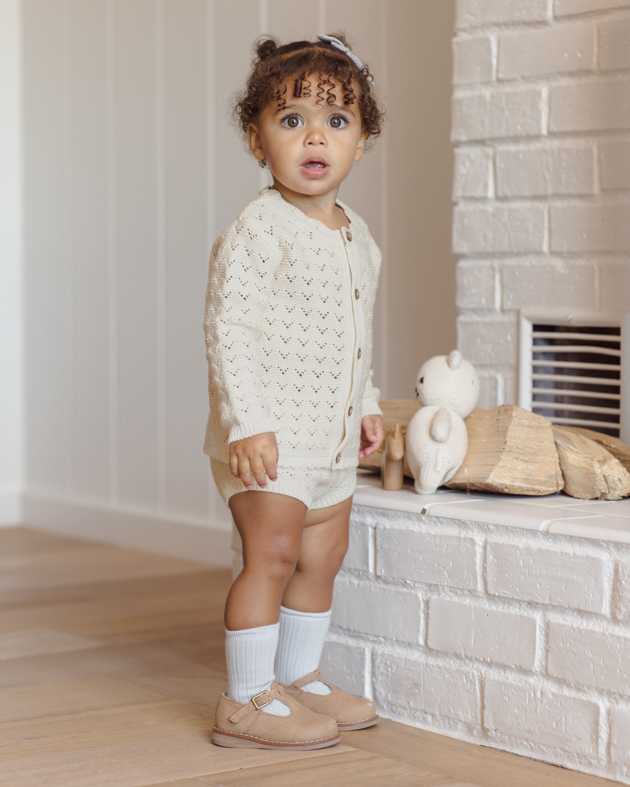 Rylee + Cru ライリーアンドクルー ベビー服 子供服 スカラップカーディガン　ナチュラル