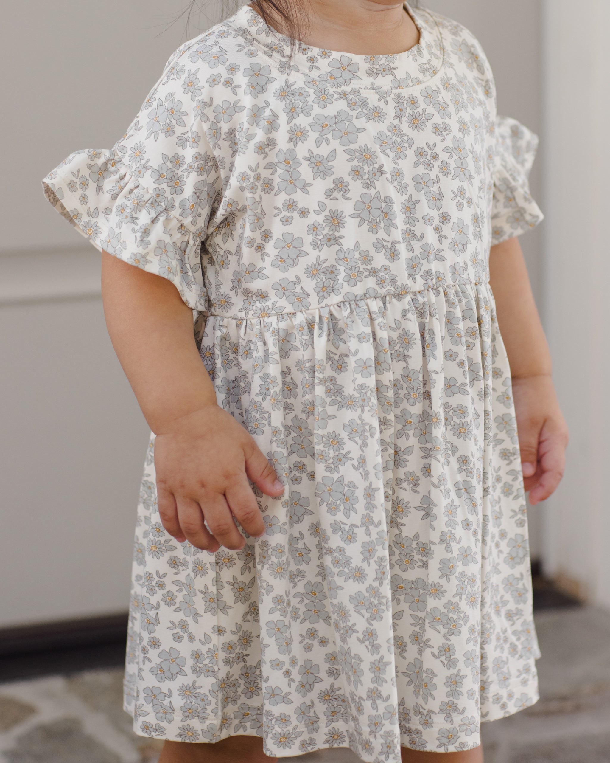 Bamboo Babydoll Dress Blue Floral – Quincy Mae