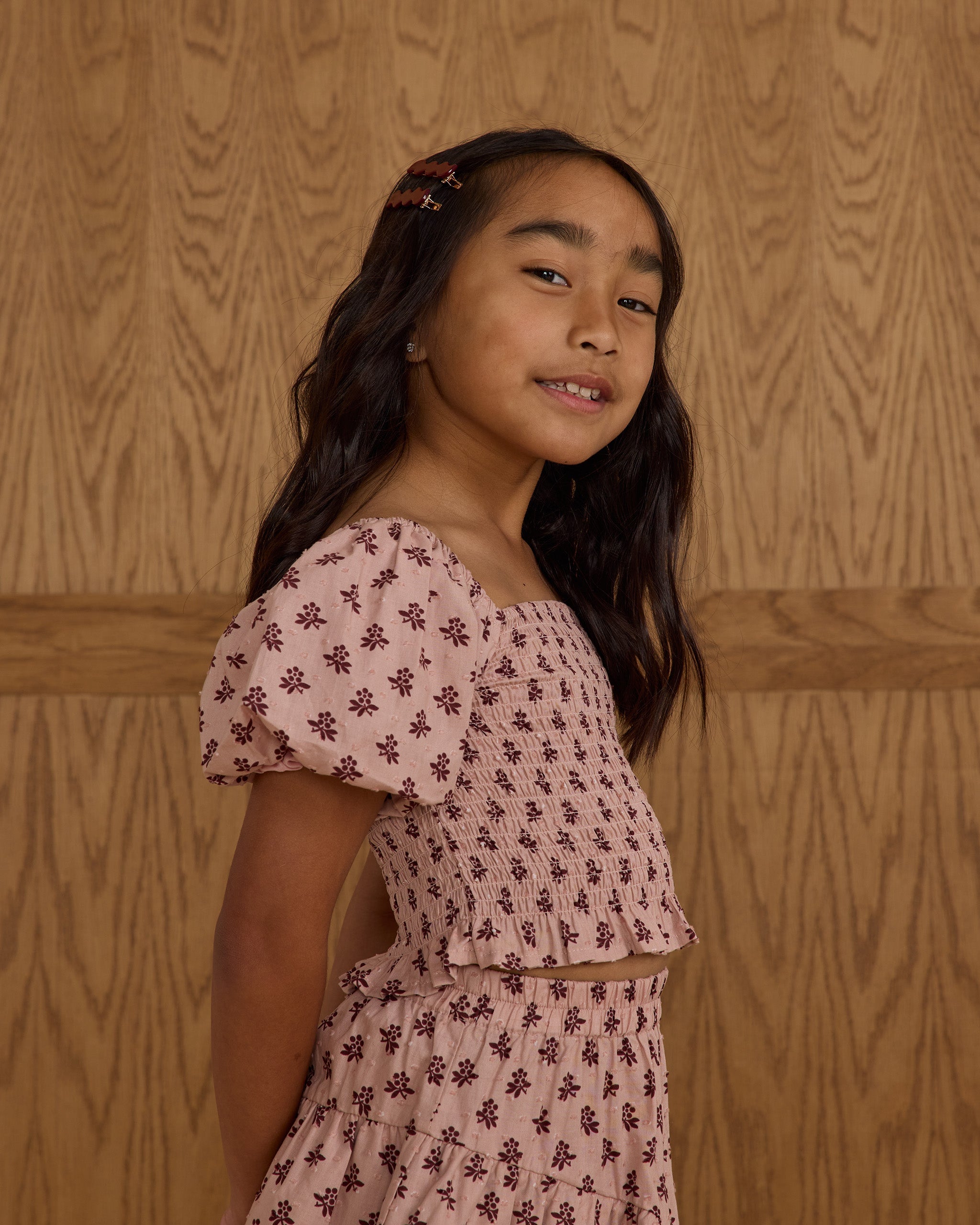 Rylee + Cru ライリーアンドクルー ベビー服 子供服  ウェーブクリップセット　バーガンディ　ゴールデン