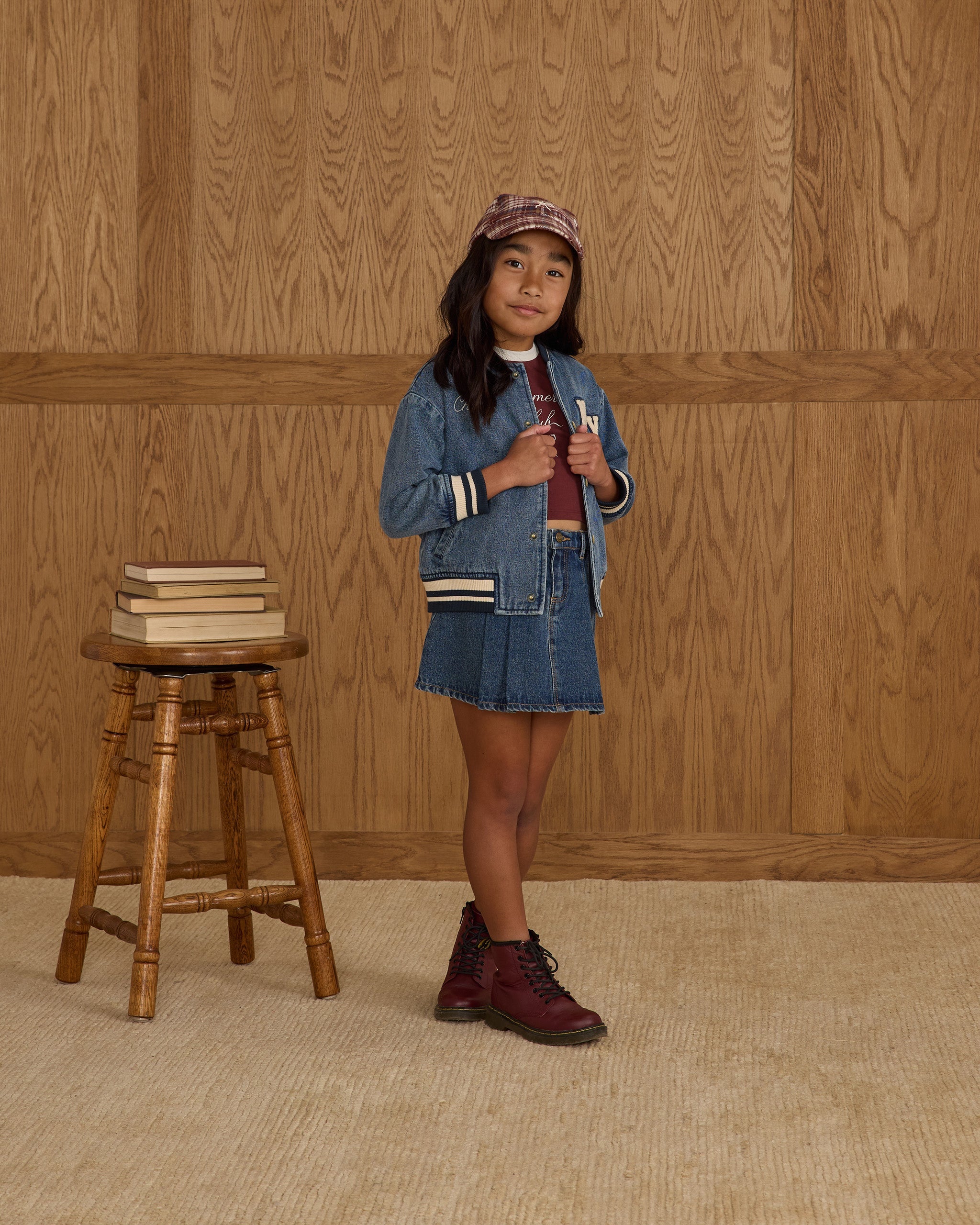 Rylee + Cru ライリーアンドクルー ベビー服 子供服  バーシティジャケット　インディゴデニム
