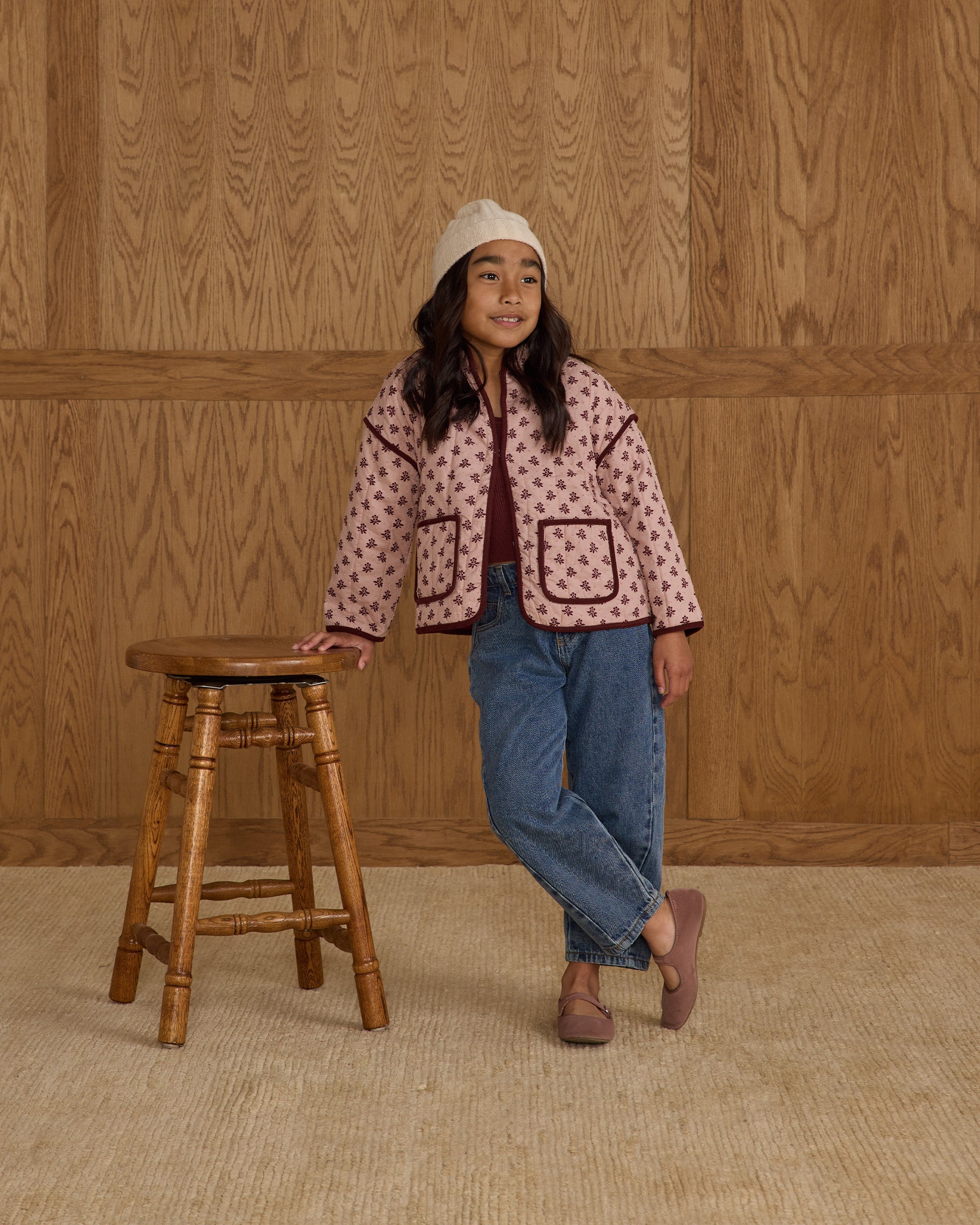 Quilted Jacket || Blush Fleur – Rylee + Cru Japan