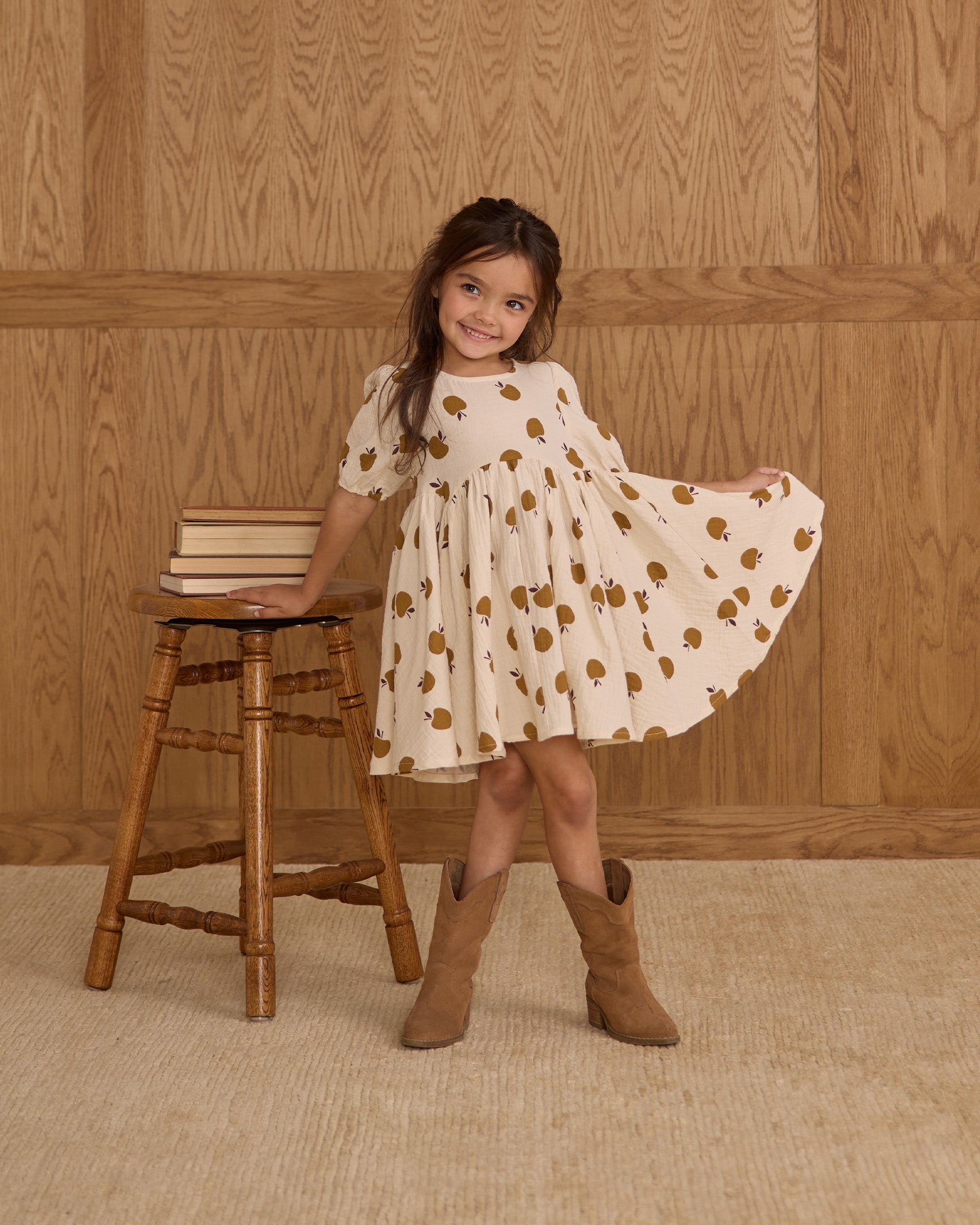 Rylee + Cru ライリーアンドクルー ベビー服 子供服  ローズドレス　ゴールデンアップル