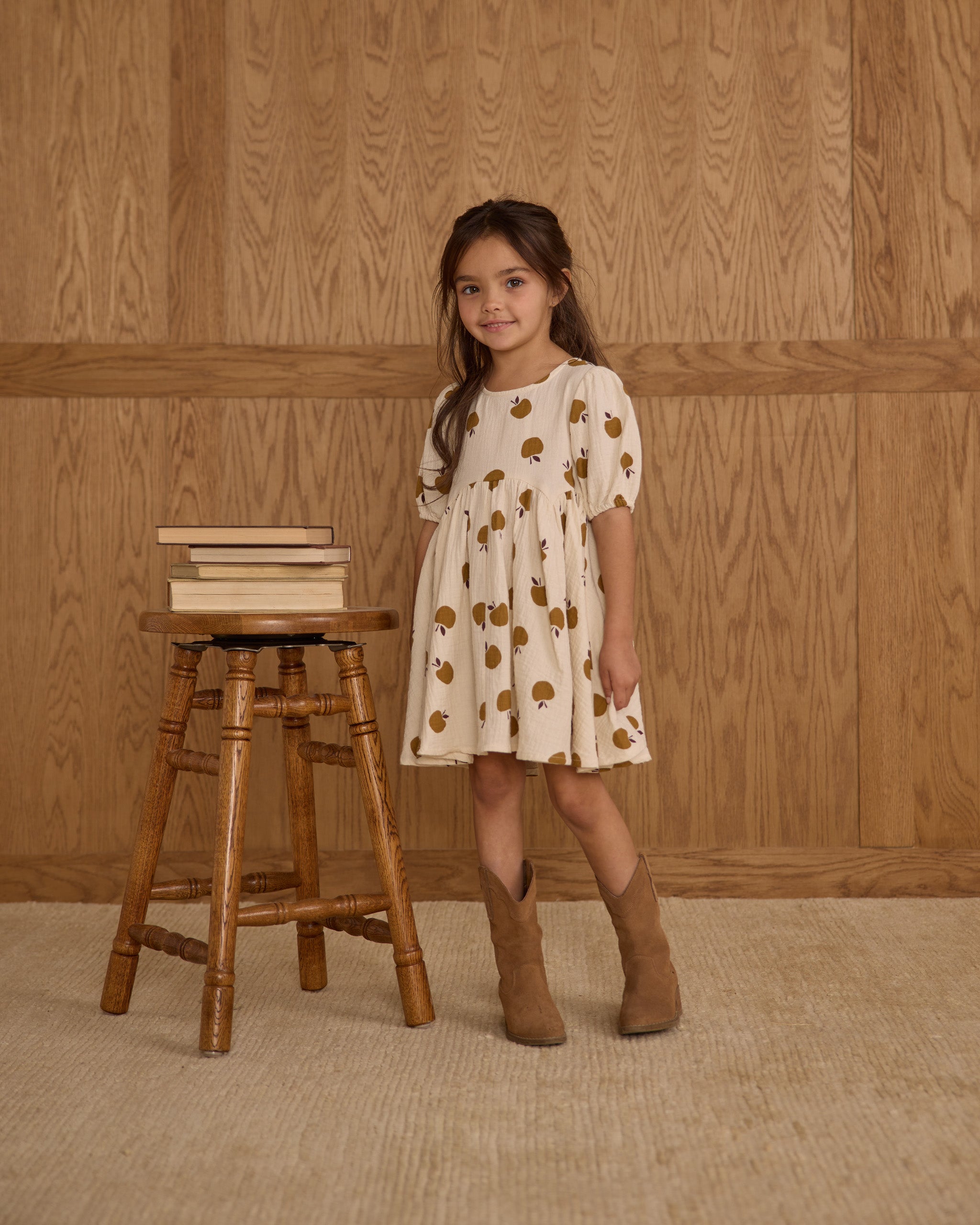 Rylee + Cru ライリーアンドクルー ベビー服 子供服  ローズドレス　ゴールデンアップル