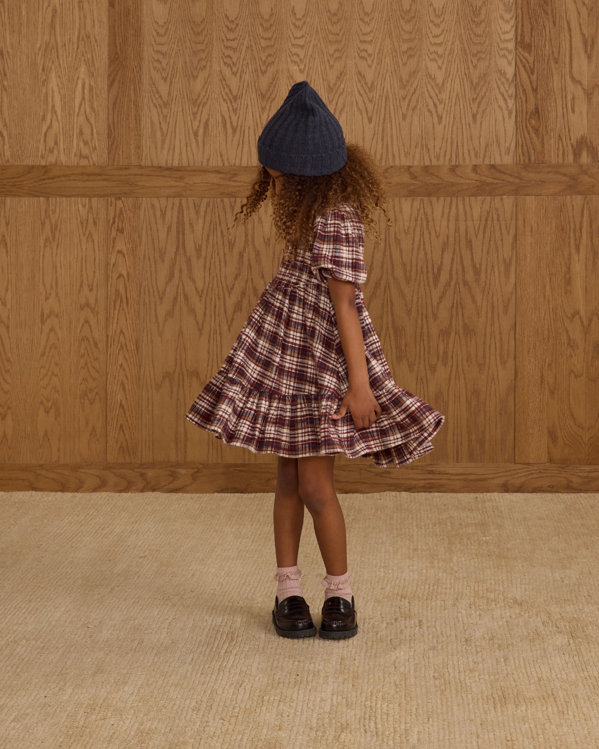 Rylee + Cru ライリーアンドクルー ベビー服 子供服  インドドレス　バーガンディチェック
