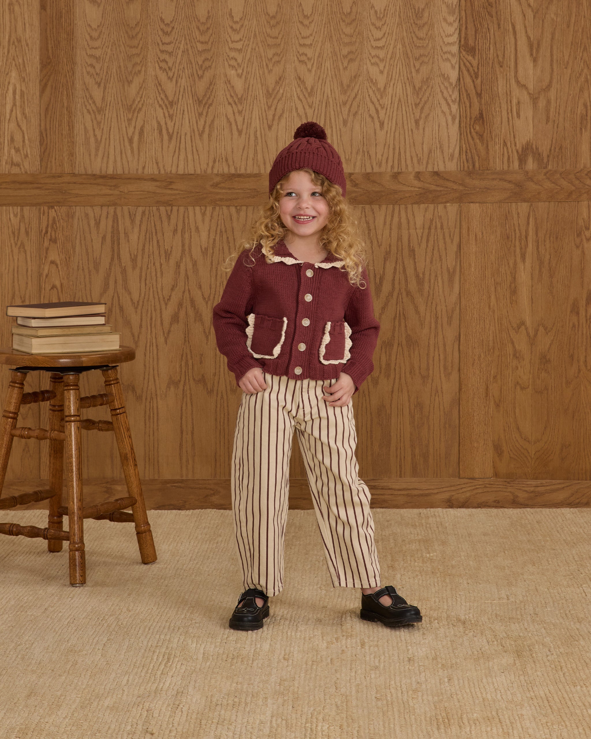 Rylee + Cru ライリーアンドクルー ベビー服 子供服  カラードカーディガン　バーガンディ