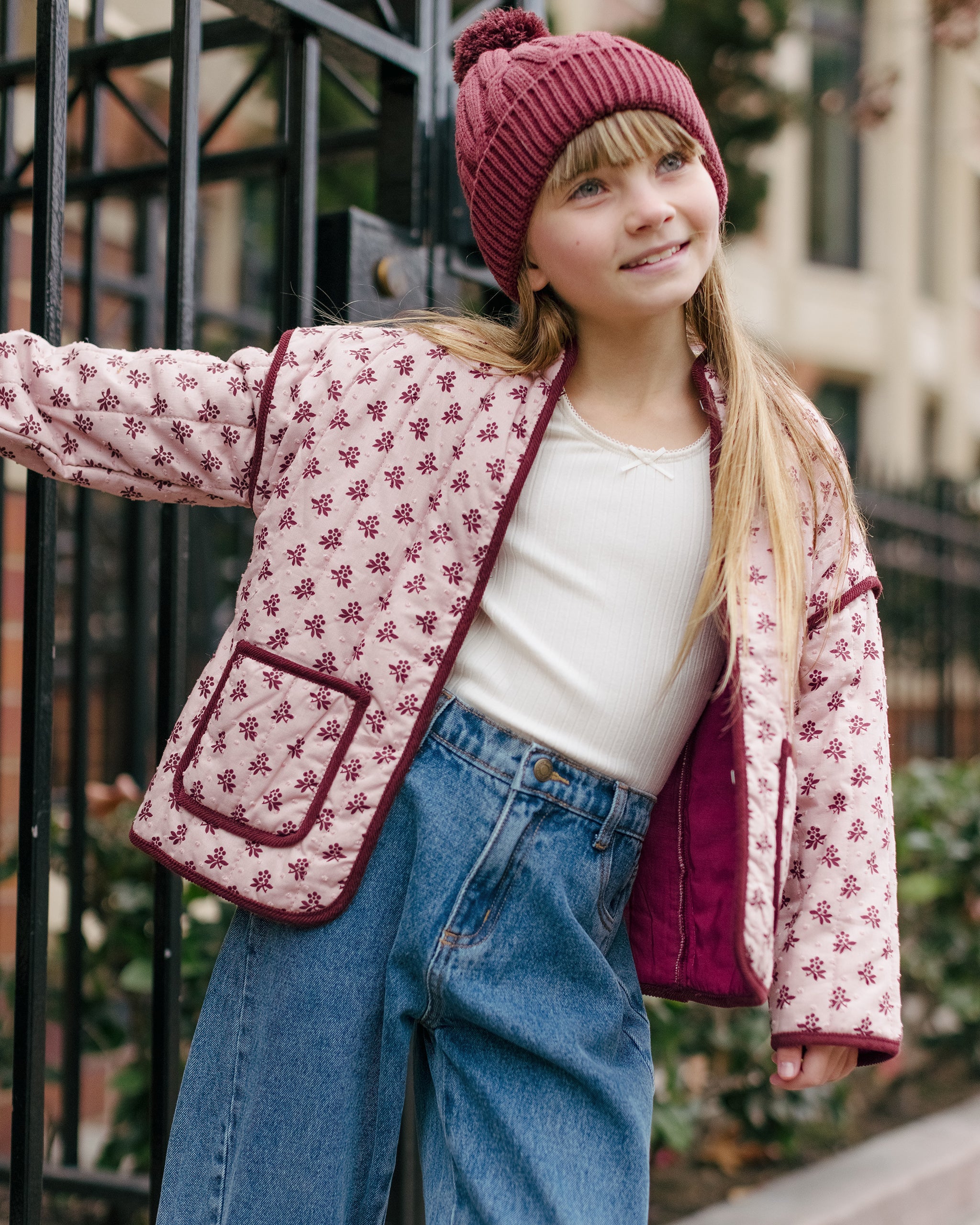 Rylee + Cru ライリーアンドクルー ベビー服 子供服  キルティングジャケット　ブラッシュフルール