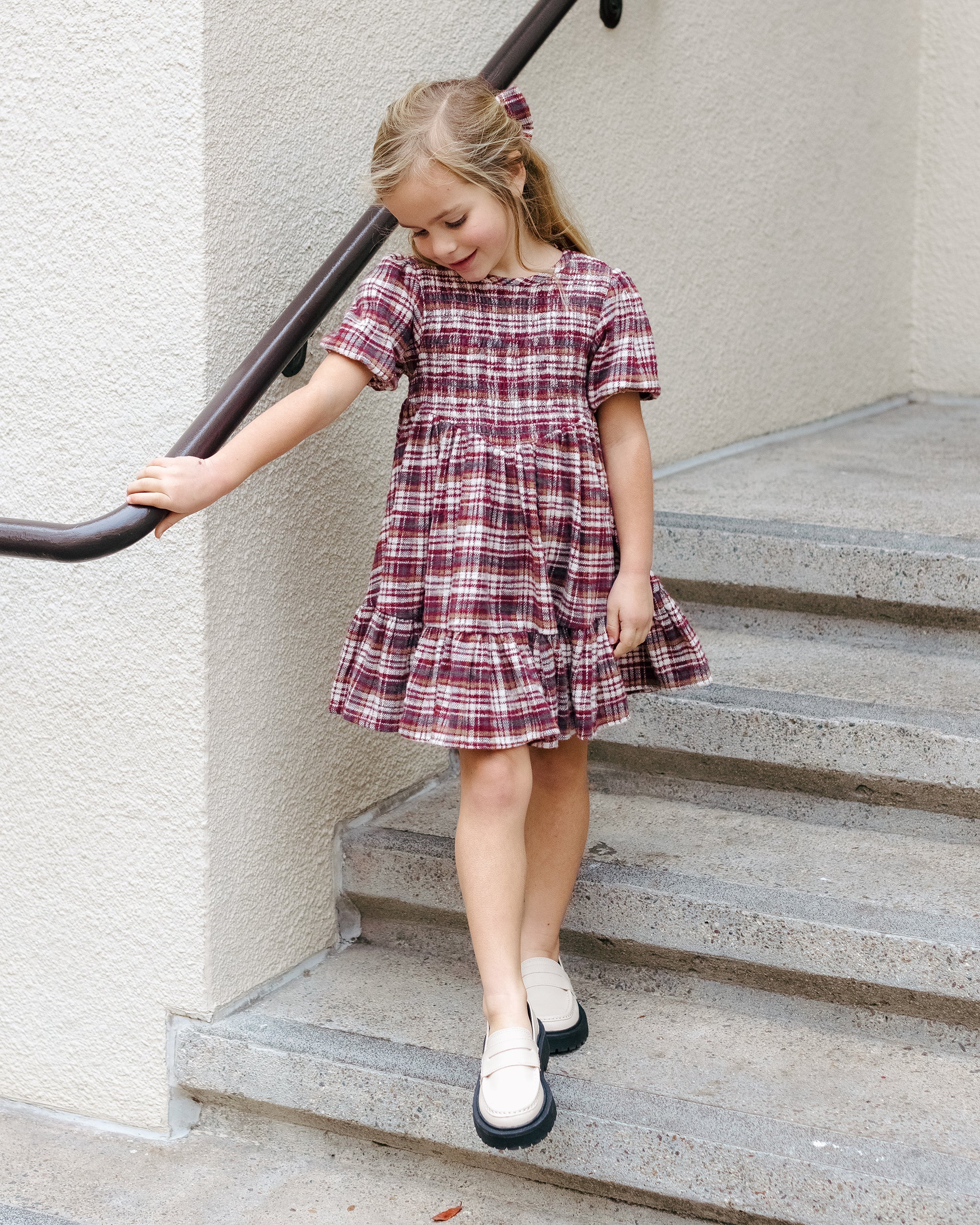 Rylee + Cru ライリーアンドクルー ベビー服 子供服  インドドレス　バーガンディチェック