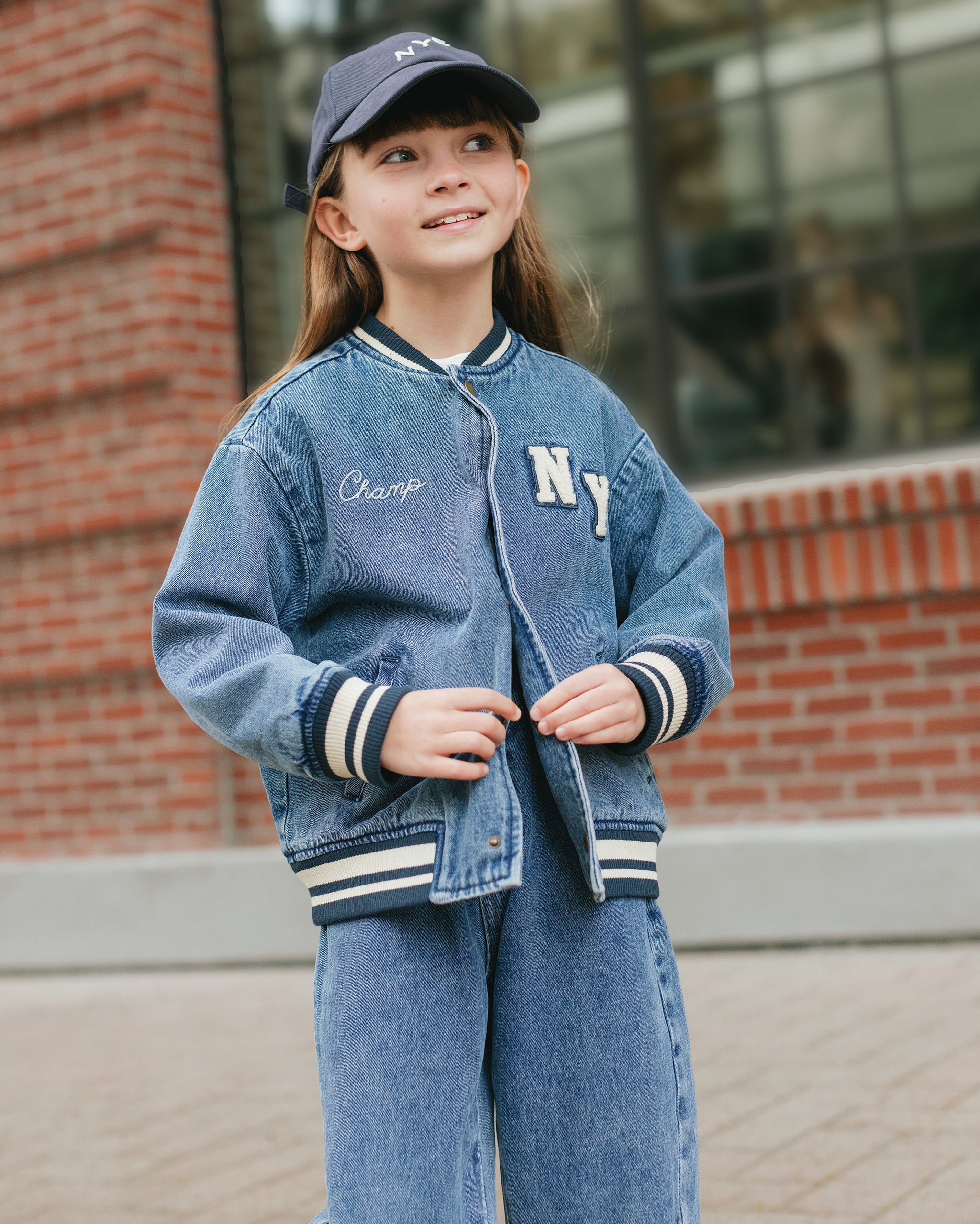 Rylee + Cru ライリーアンドクルー ベビー服 子供服  バーシティジャケット　インディゴデニム