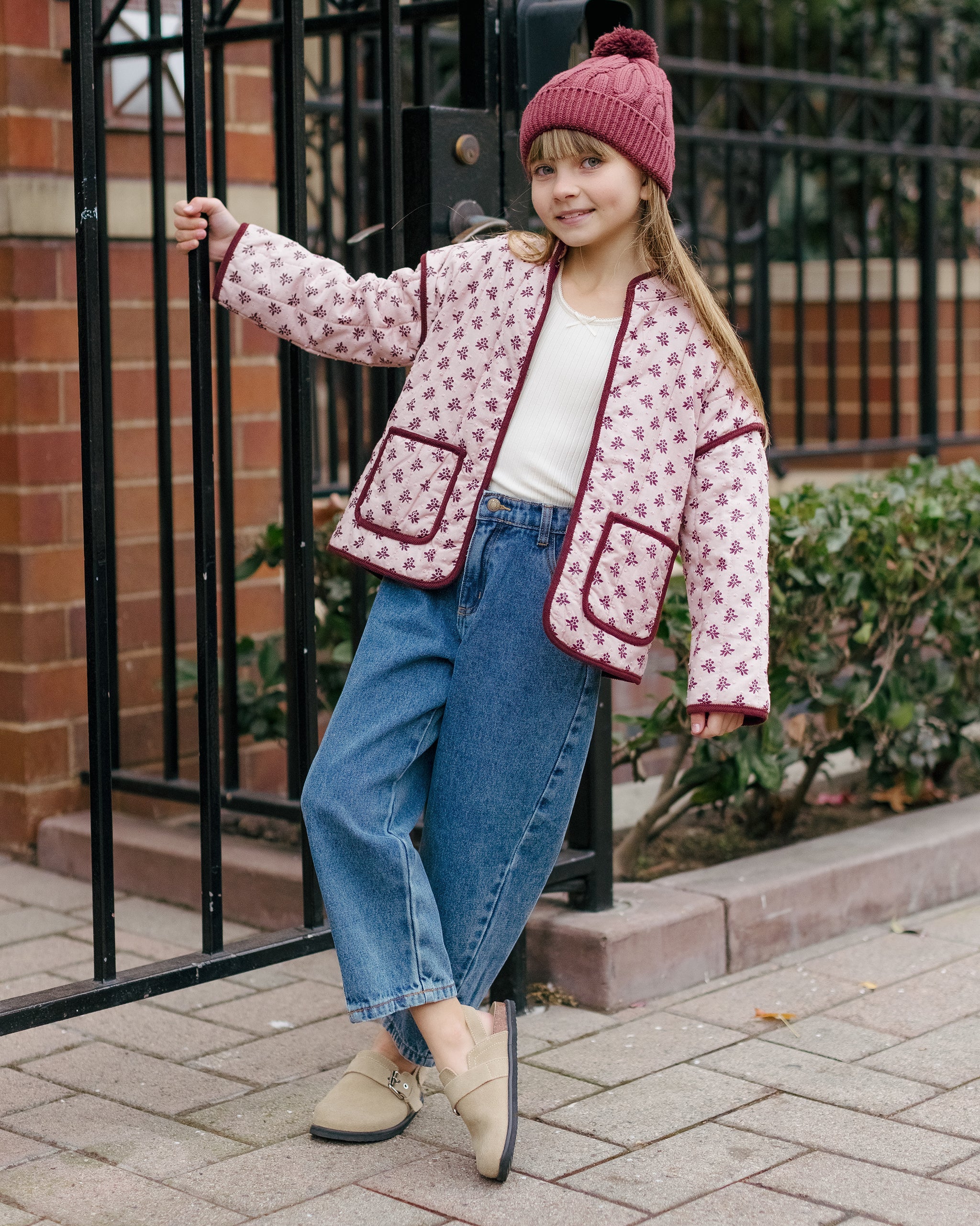 Rylee + Cru ライリーアンドクルー ベビー服 子供服  キルティングジャケット　ブラッシュフルール